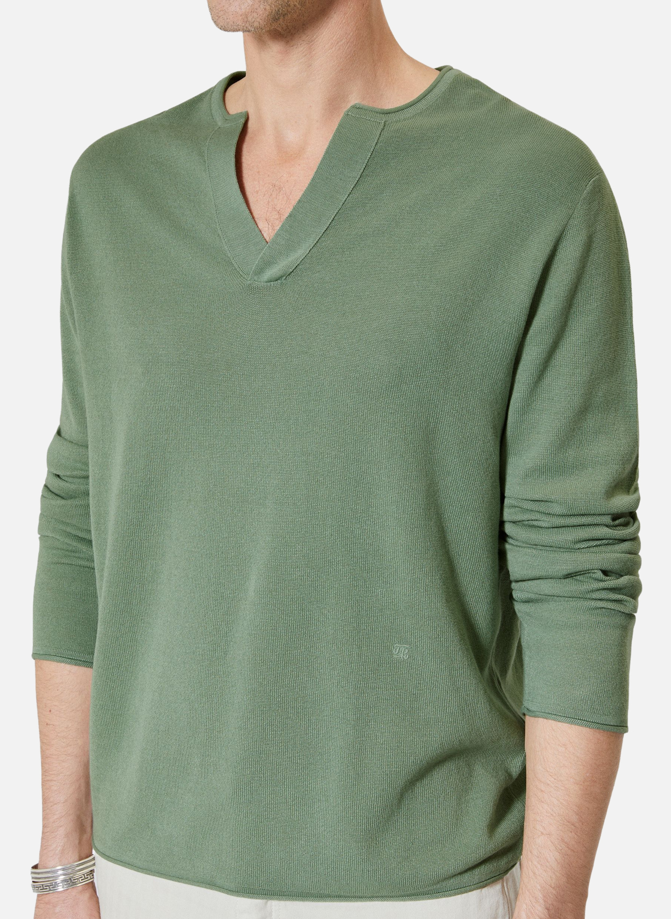 Pull col tunisien THE KOOPLES Vert
