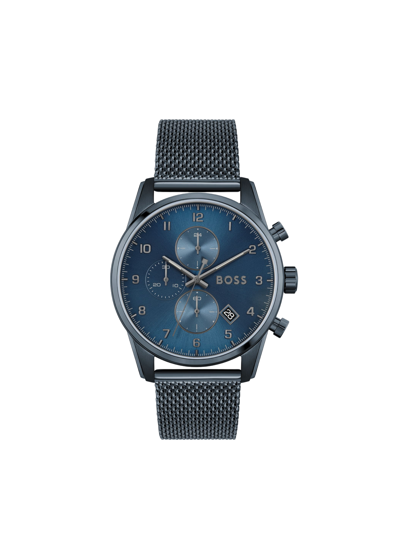 Quarz Uhr Skymaster aus Edelstahl BOSS MONTRES Blau