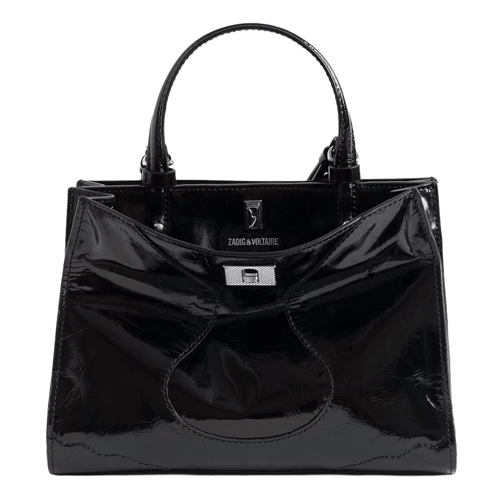 Sac cabas en cuir vernis jack nano ZADIG&VOLTAIRE Noir