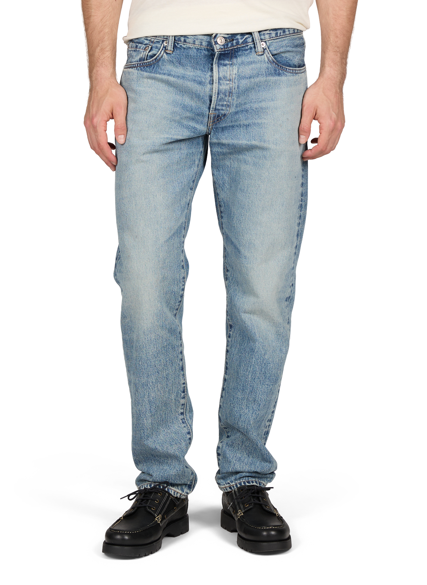 Pantaloni dritti in cotone solidi EDWIN Blu