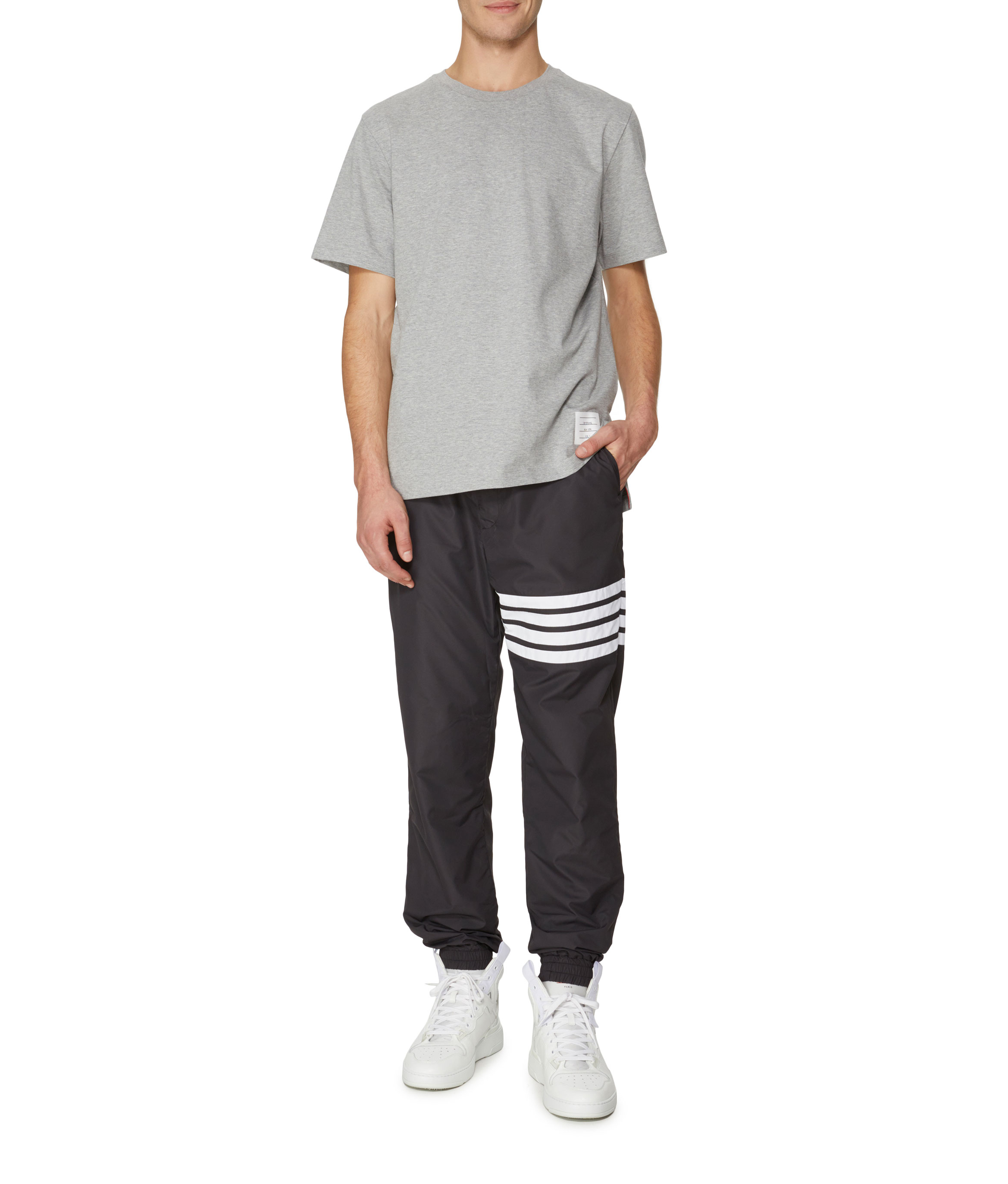 T-shirt met katoenen patch THOM BROWNE Grijs
