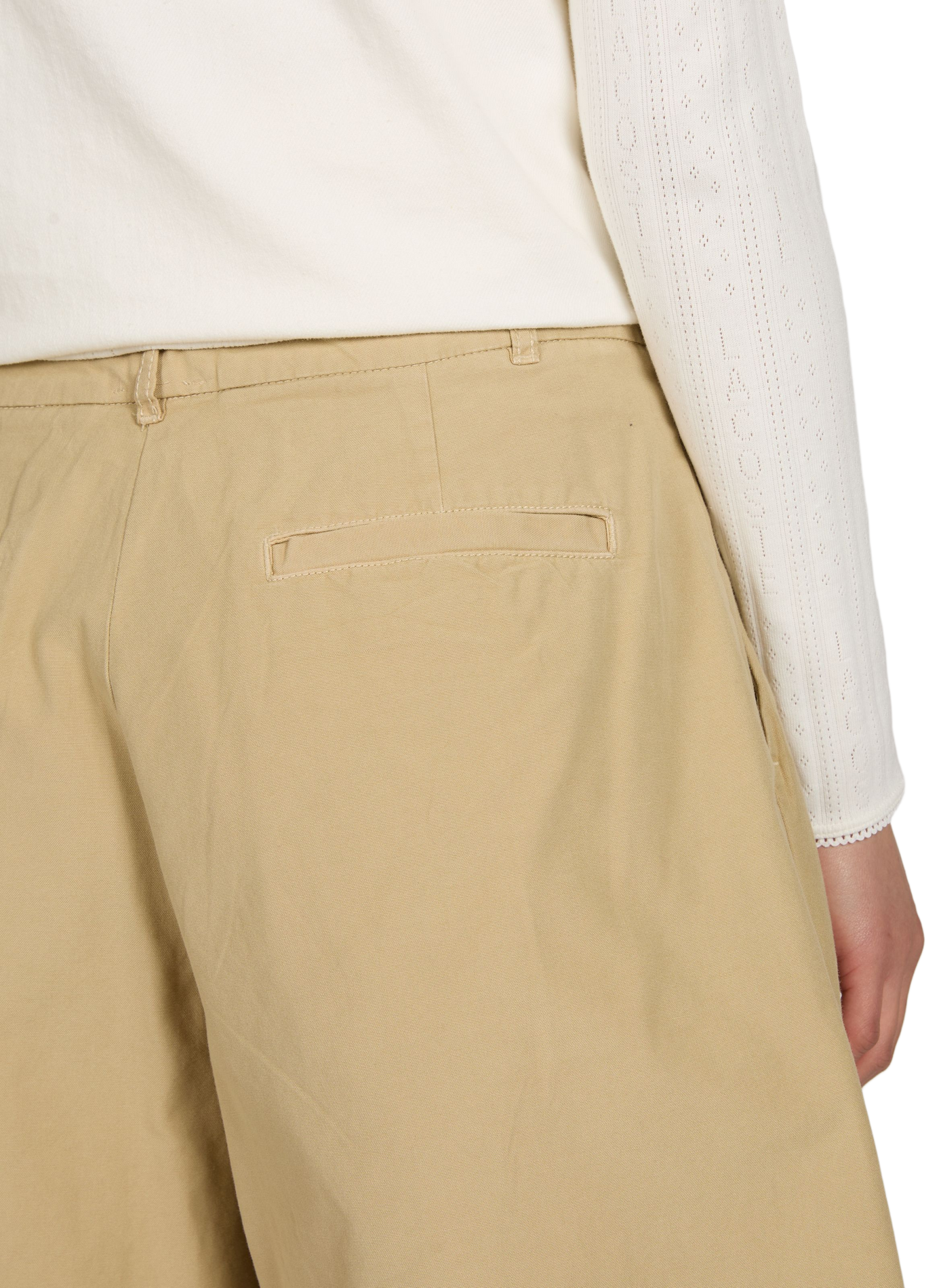 Bermuda taille haute à pinces uni BELLEROSE Beige