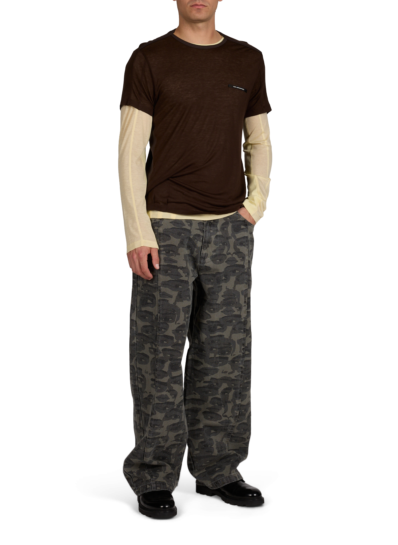 Straight wool blend t-shirt ANDERSSON BELL Multicolour
