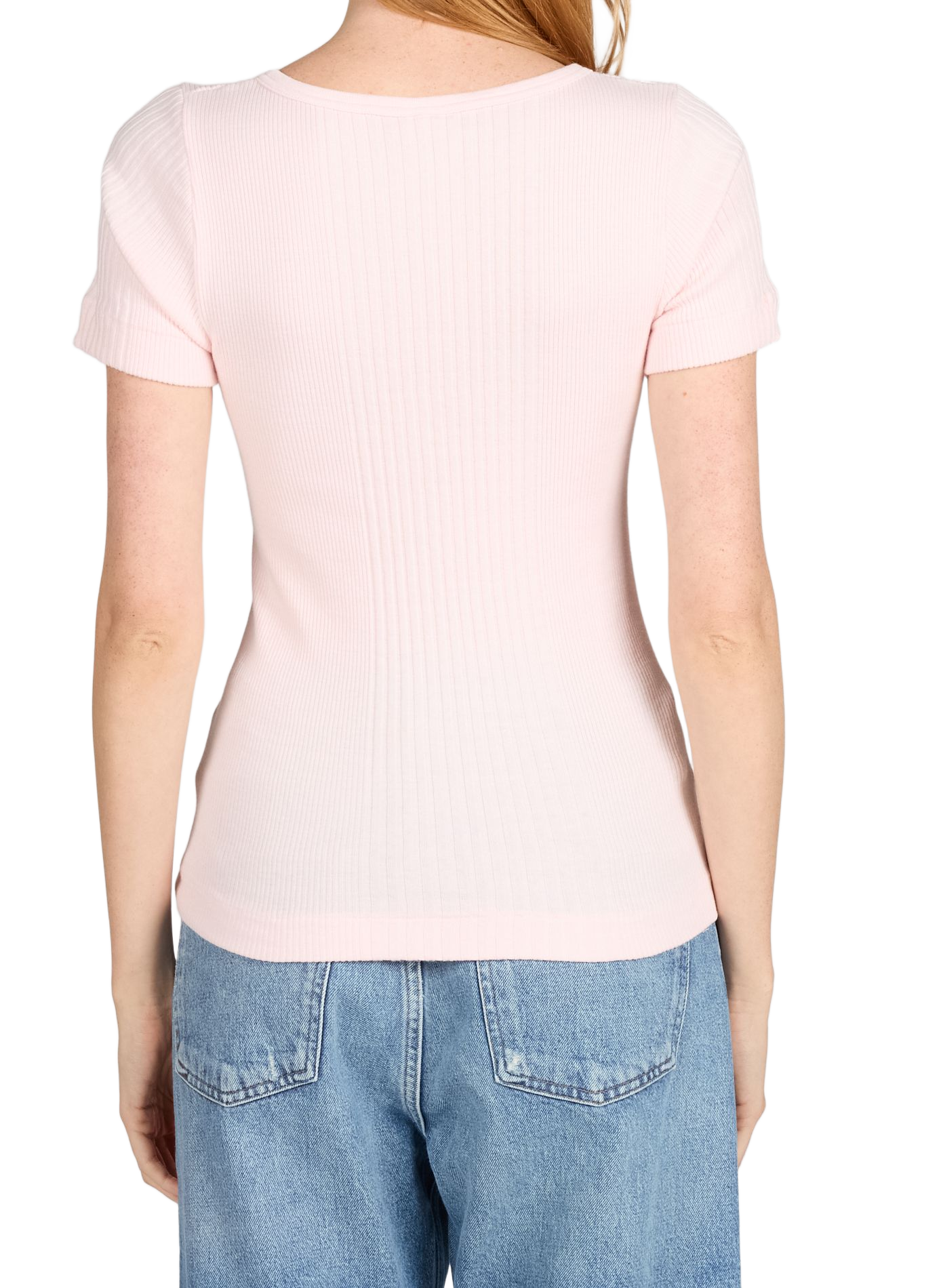 T-Shirt Rani aus gerippter Baumwolle PURE SUGAR Rosa
