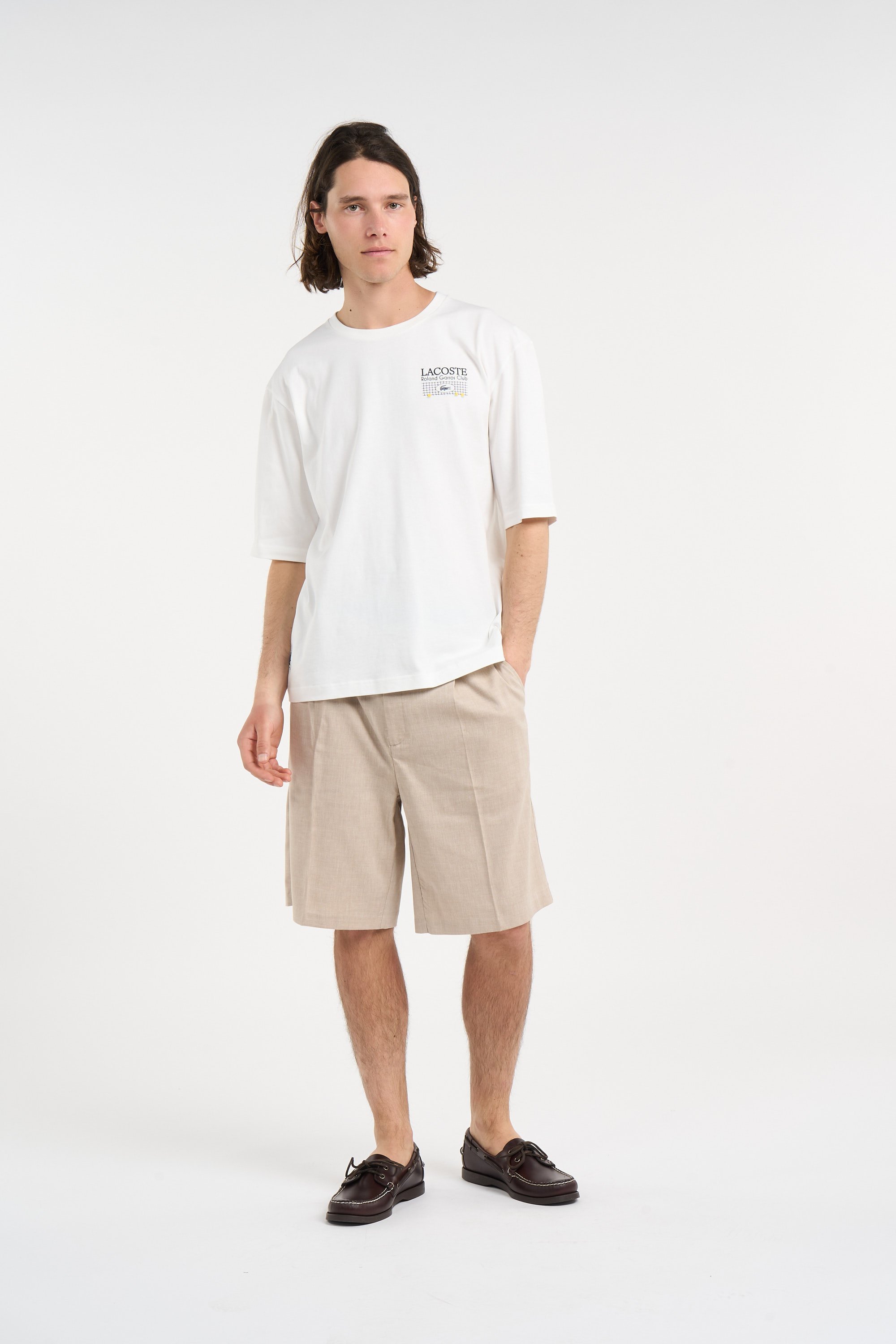 T-shirt roland garros club LACOSTE Blanc