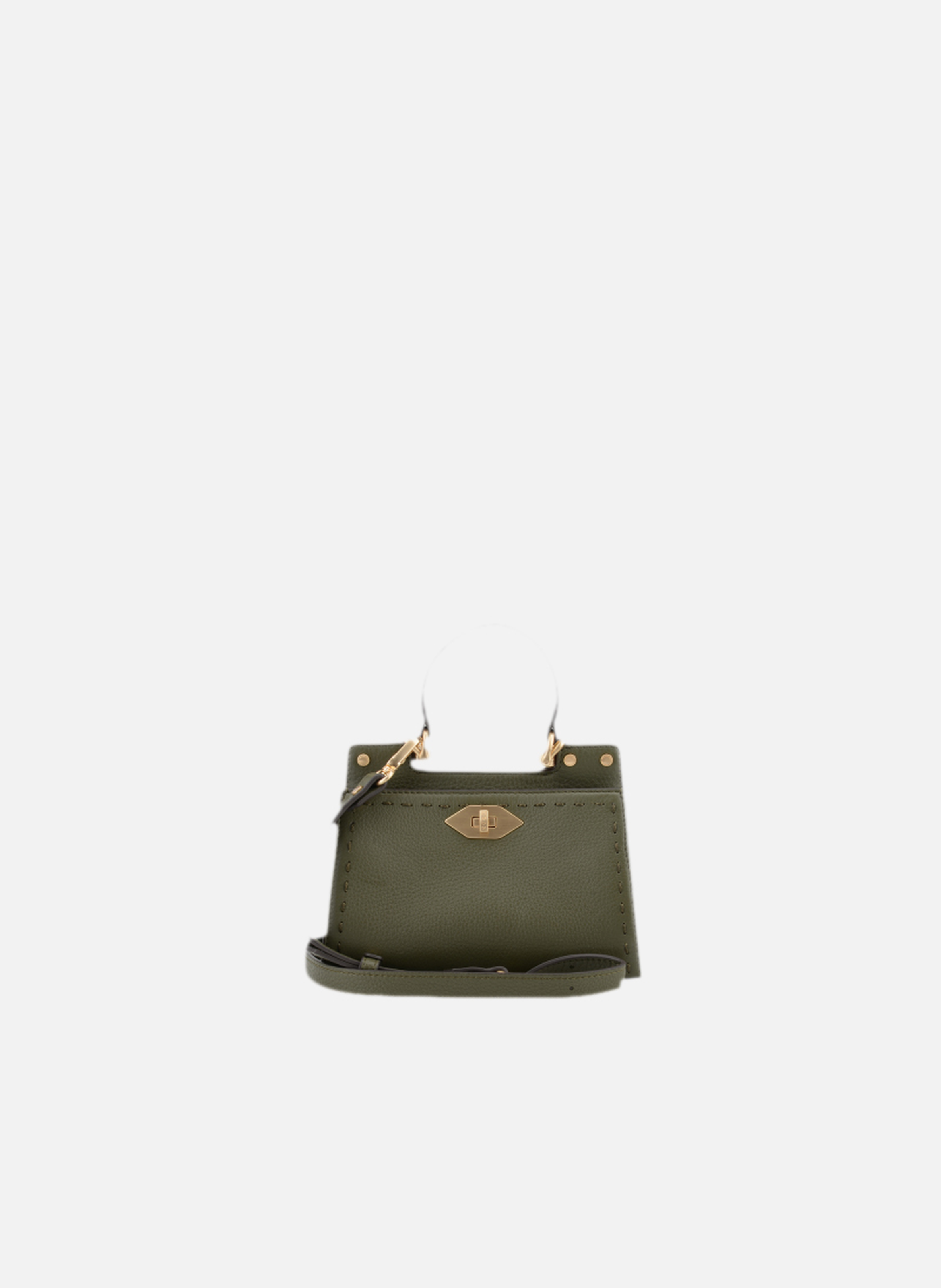 Trianon | sac à main micro en cuir de vachette POURCHET Kaki