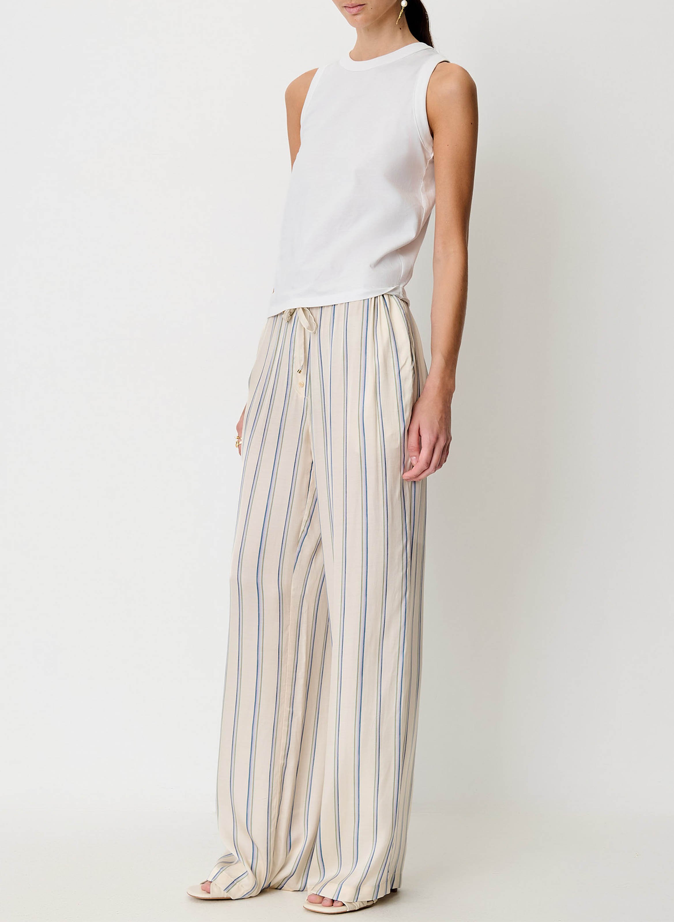 Pantalon large à rayures piuma SESSUN Blanc