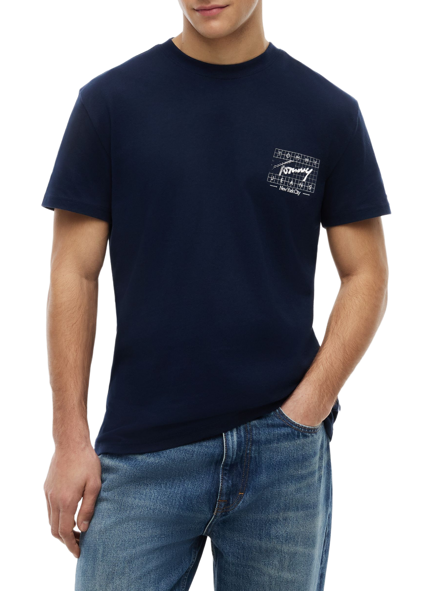 Spot-print cotton T-shirt TOMMY HILFIGER Blue