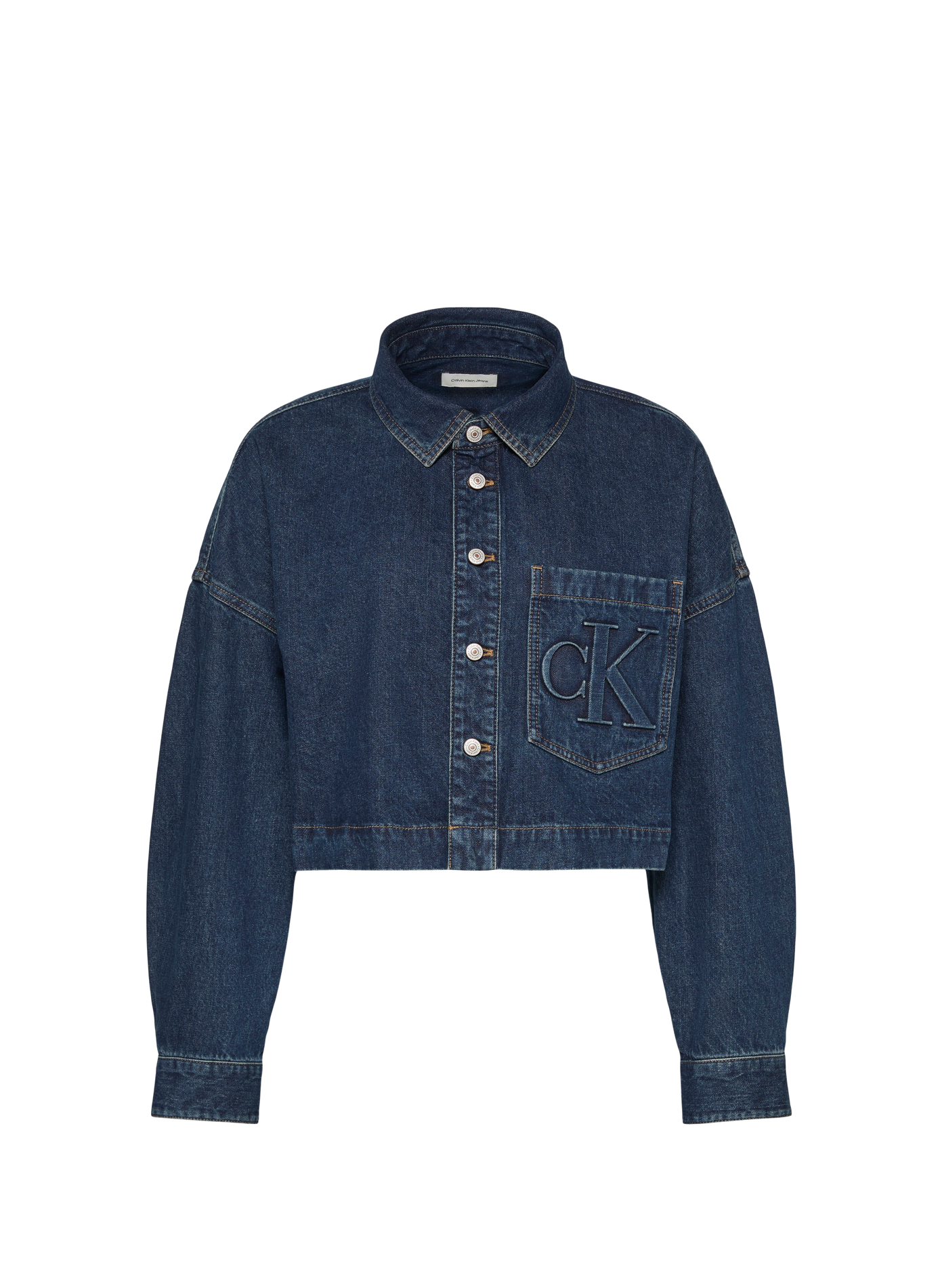 Kurzes Hemd aus Baumwolle. CALVIN KLEIN Blau