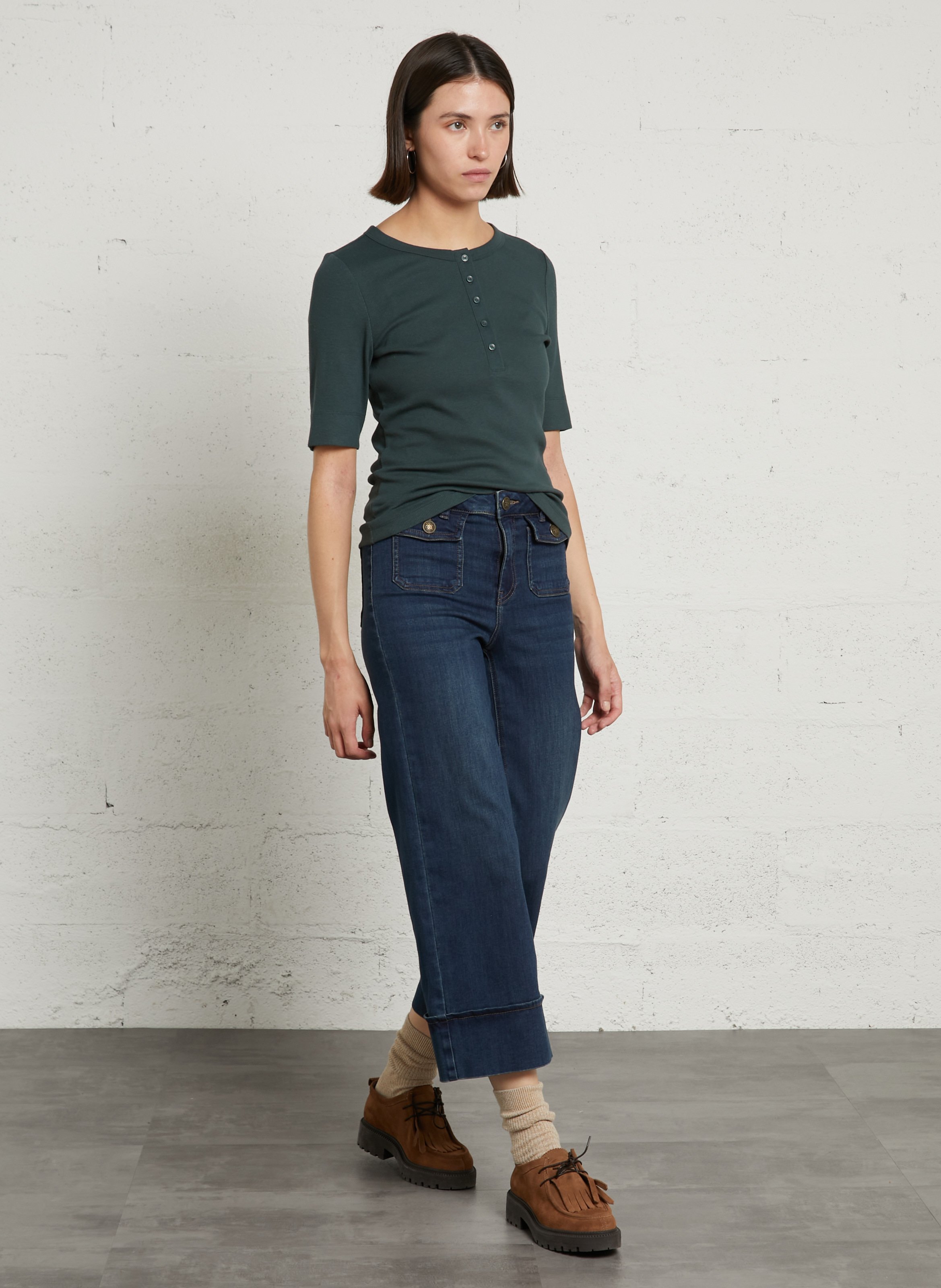 Tee-shirt droit col rond tessy MAISON 123 Bleu