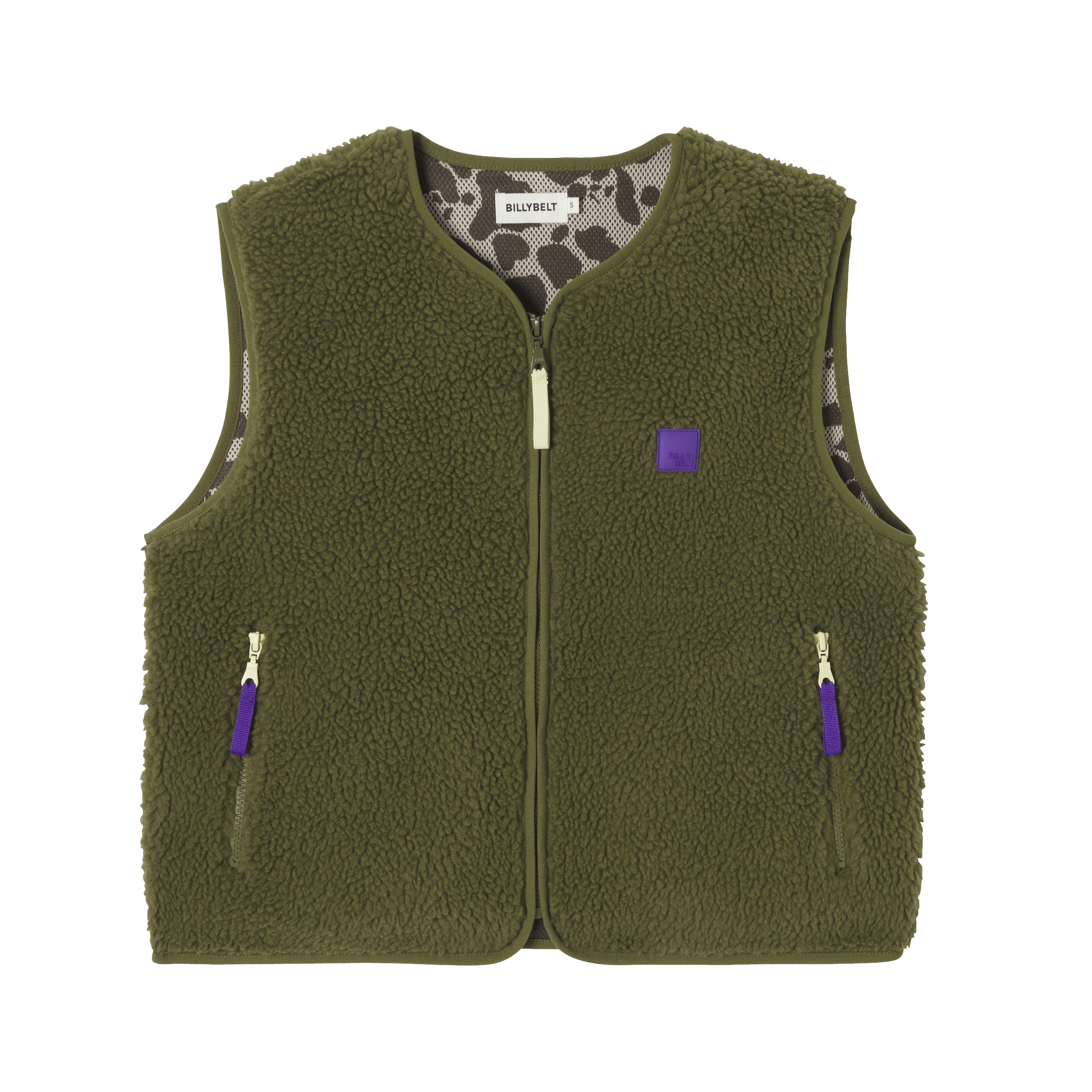 Veste sherpa zippée sans manches BILLYBELT Vert