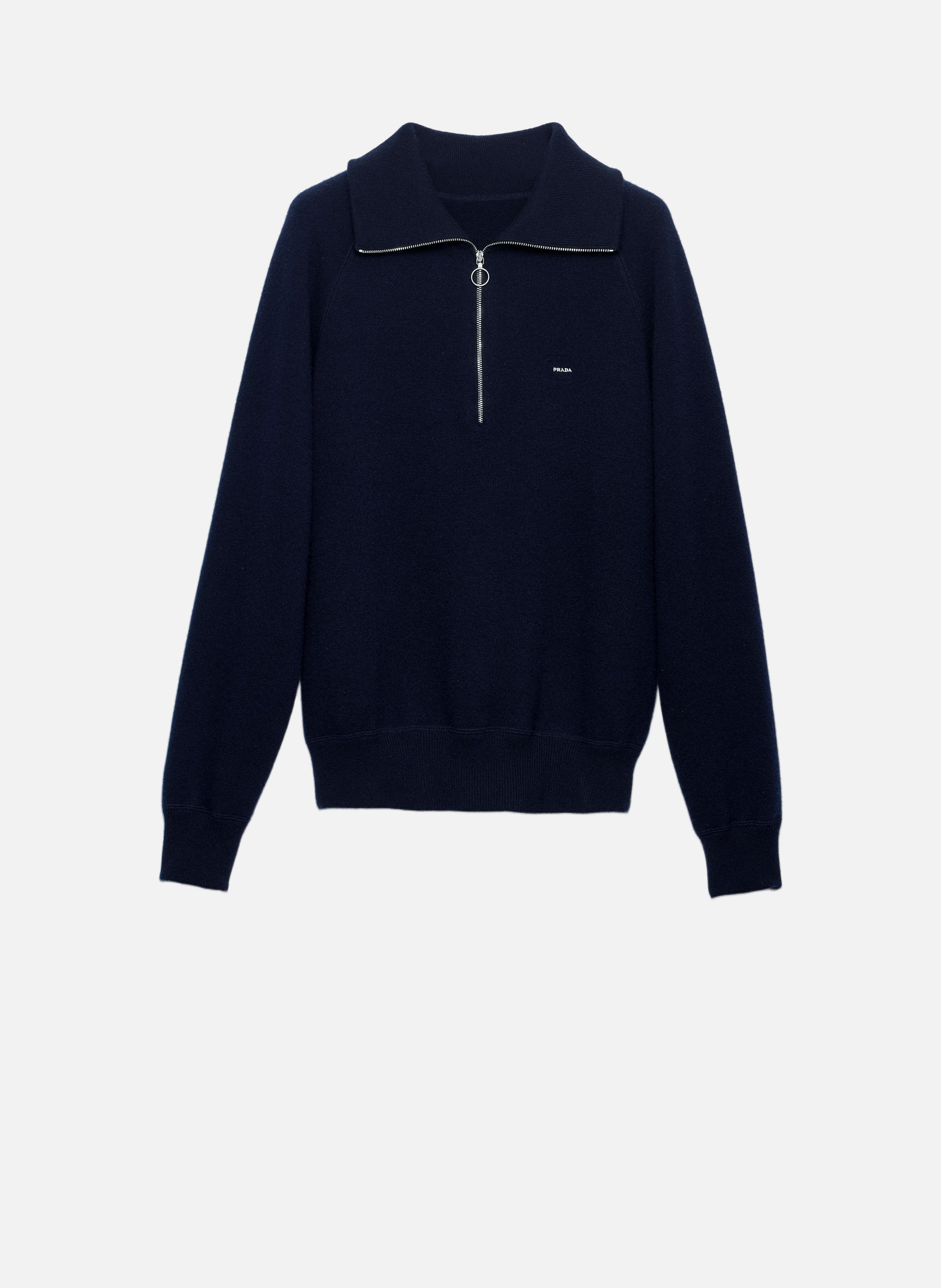 Polo en laine et cachemire PRADA Bleu