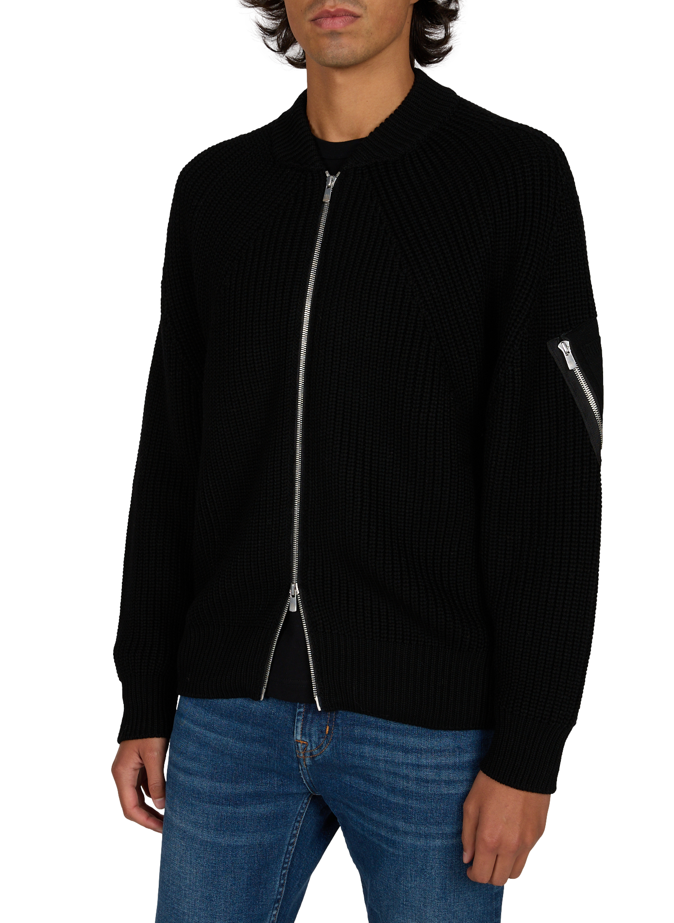 Pull droit en grosses mailles de laine COMME DES GARCONS HOMME Noir