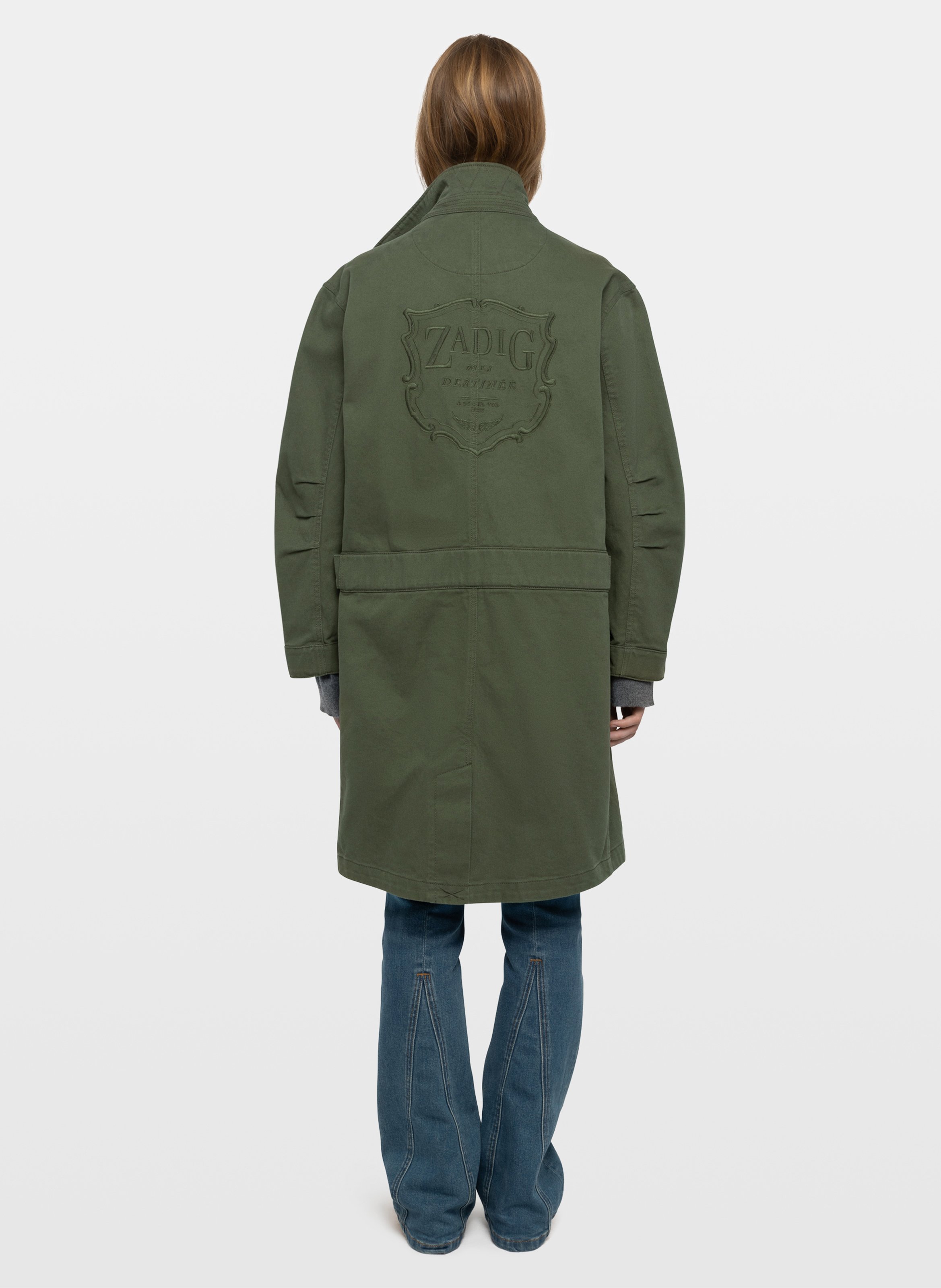 Manteau col montant boutonné uni kadri ZADIG&VOLTAIRE Vert