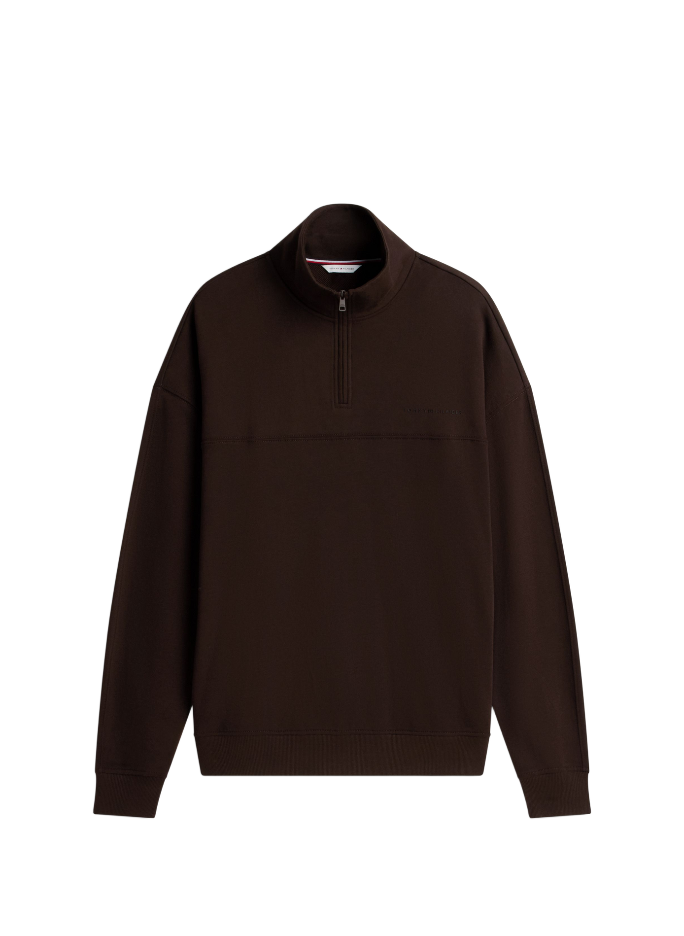 Sweat à col montant en coton mélangé TOMMY HILFIGER Marron