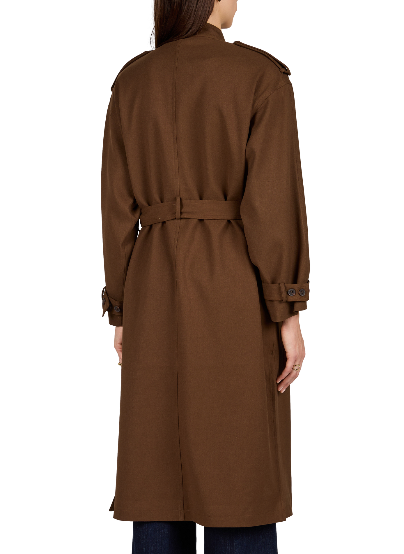 Long belted coat SUNCOO Brown