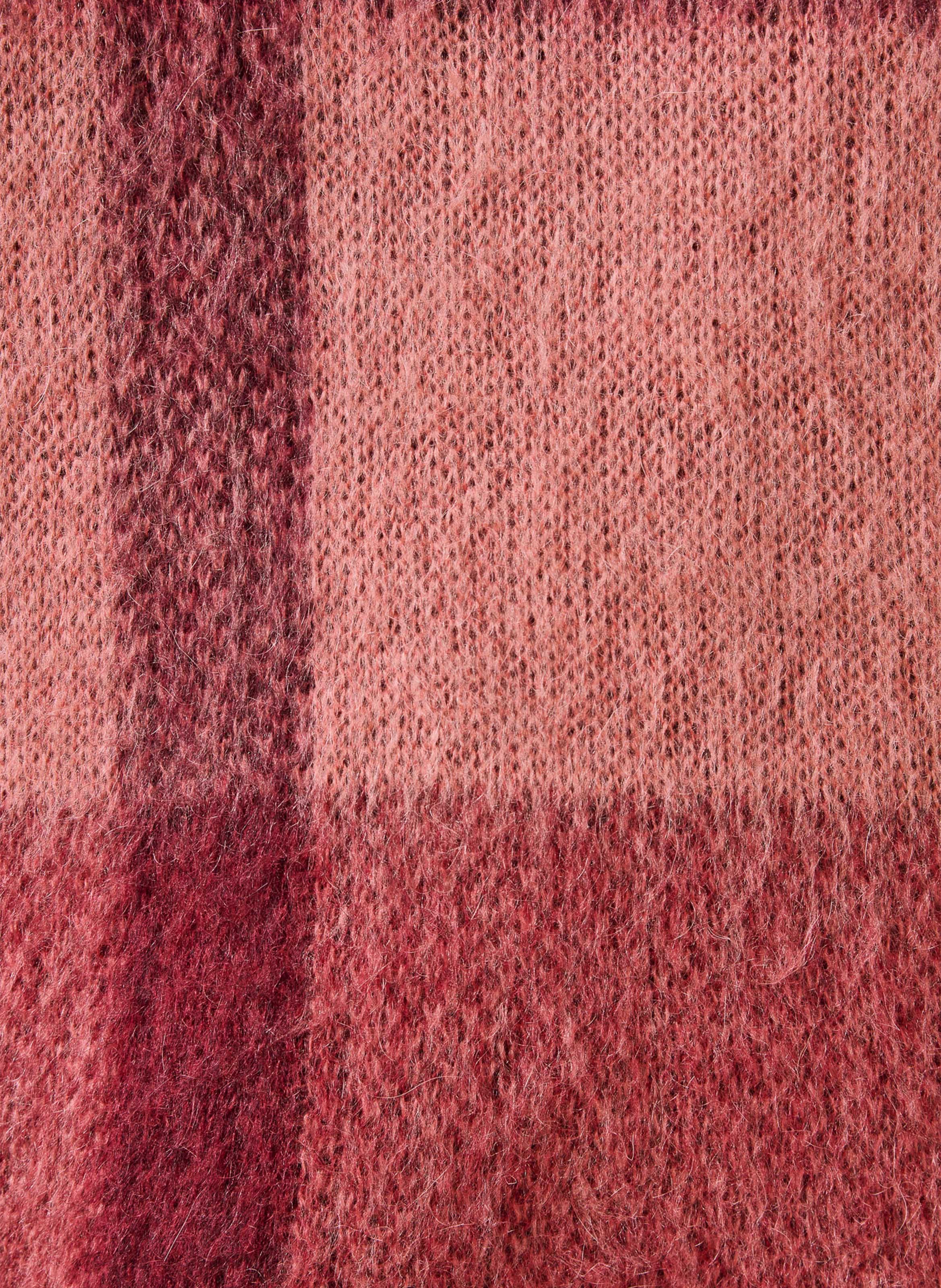 Trui van jacquard met ruitmotief in een mohairmix LA FEE MARABOUTEE Roze