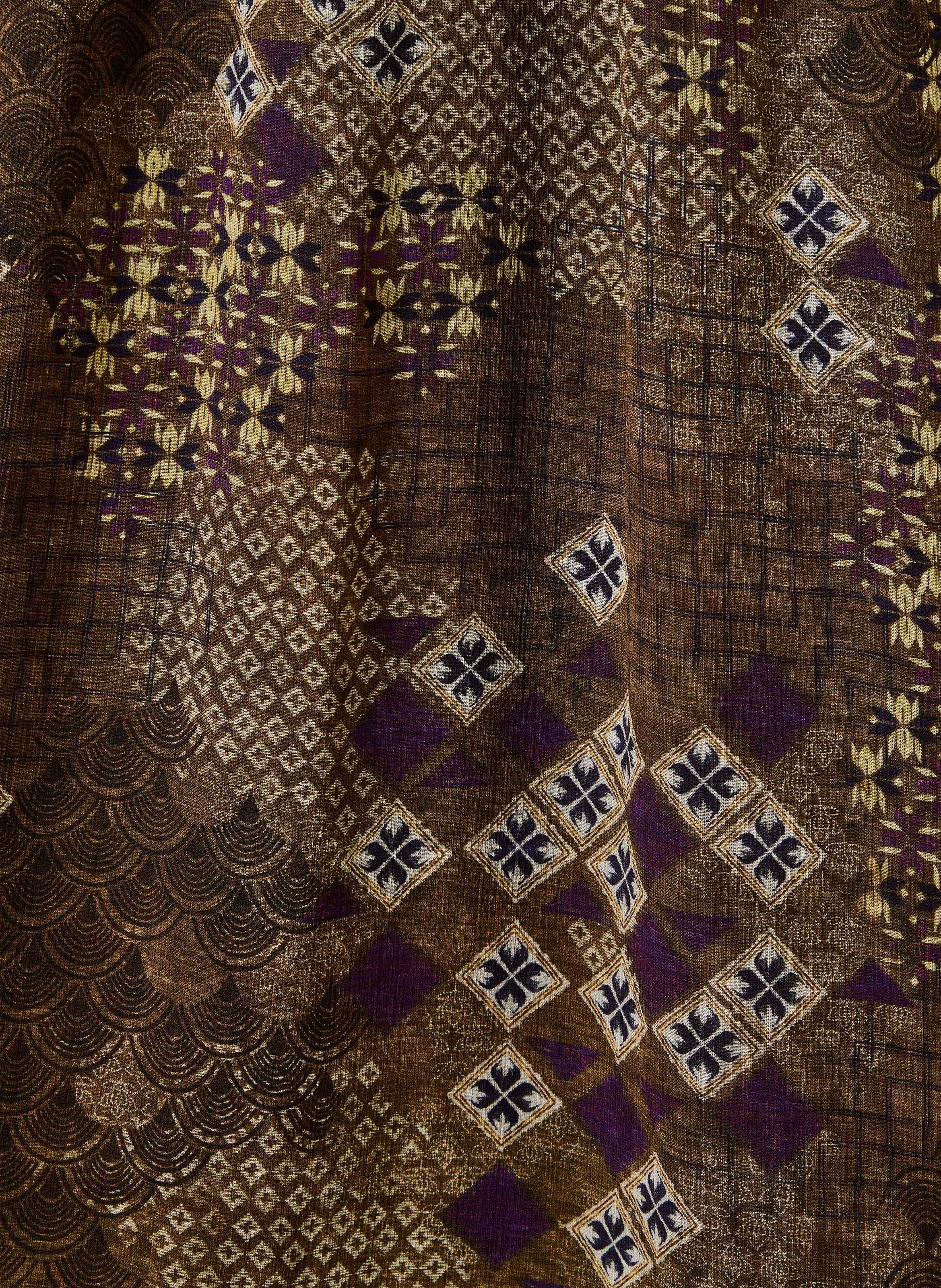 Lange jurk met ceintuur en etnische print LA FEE MARABOUTEE Veelkleurig