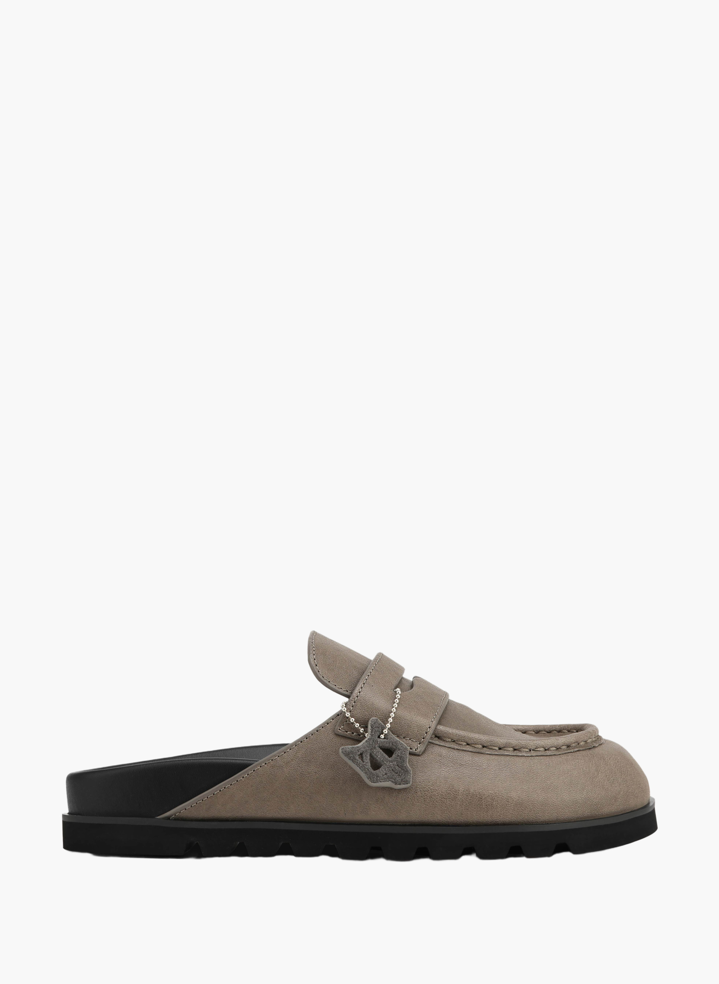 Mules cord en cuir foulonné NAKED WOLFE Gris