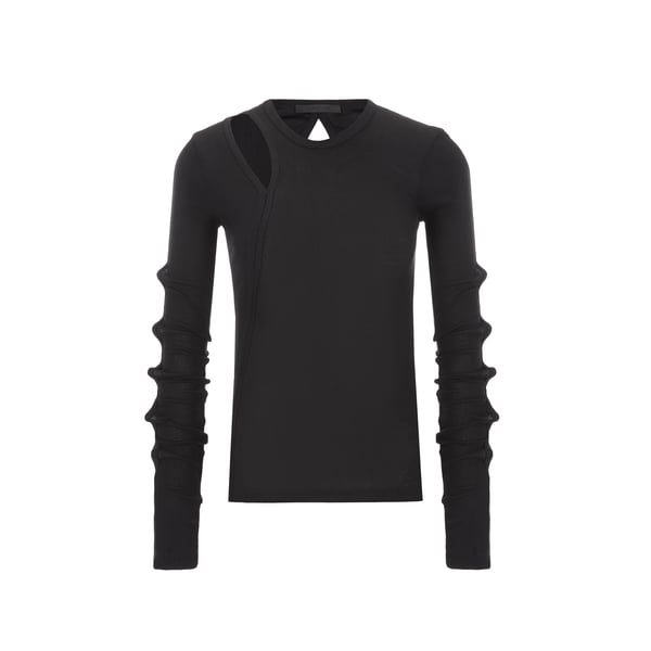 Top manches longues Slash côtelé en coton