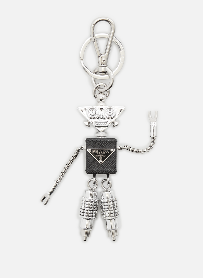 PRADA Roboter-Schlüsselanhänger aus Leder und Metall
