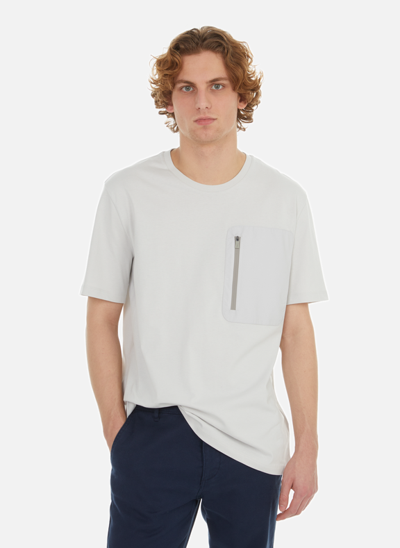 HERNO T-shirt bi-matière Gris