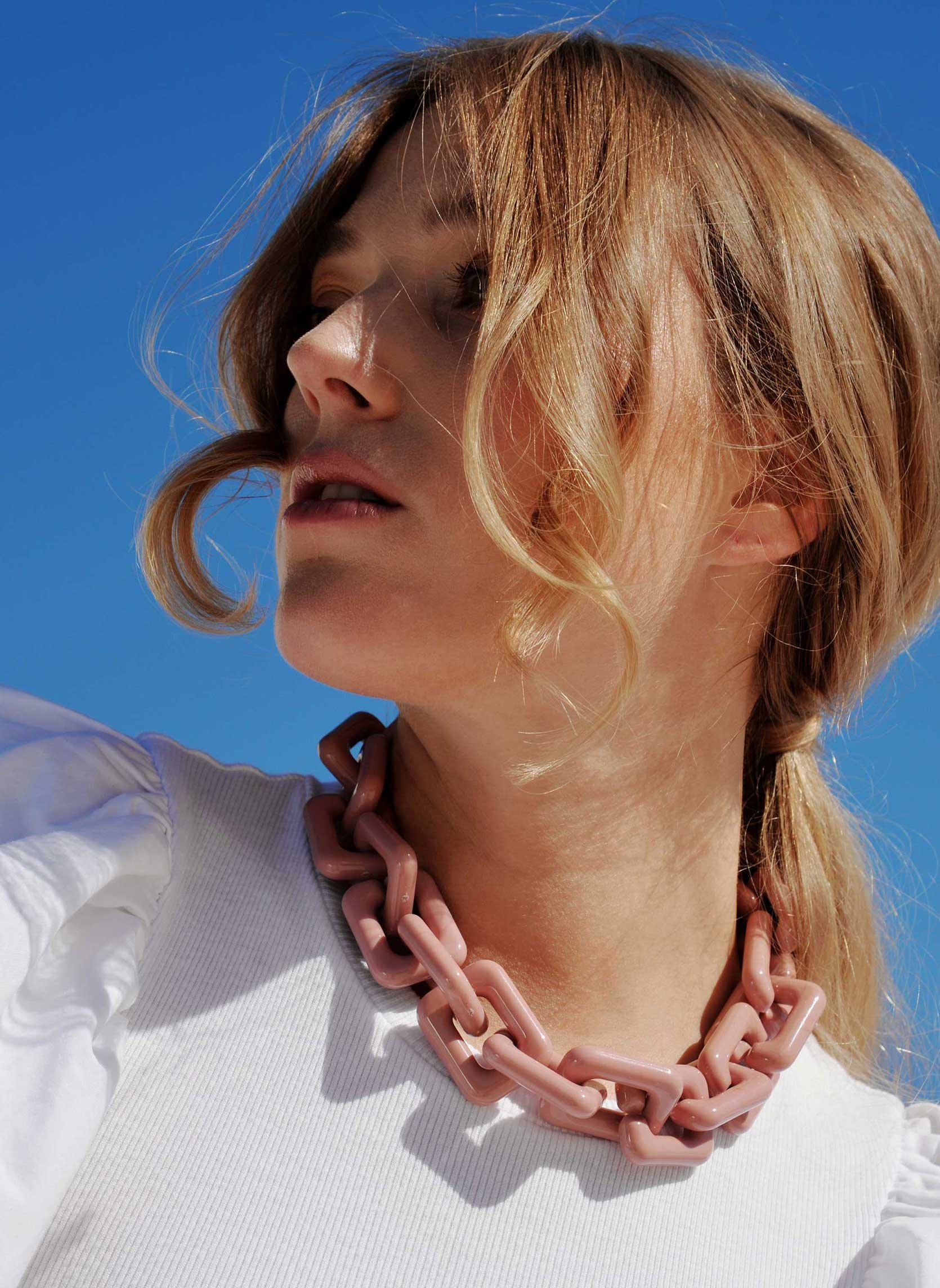 Collier grosse maille léger en aluminium rhymes HIPANEMA Rose