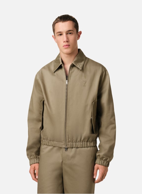 Blouson zippé ami de coeur Vert by AMI PARIS AMI PARIS Blouson zippé ami de coeur Vert