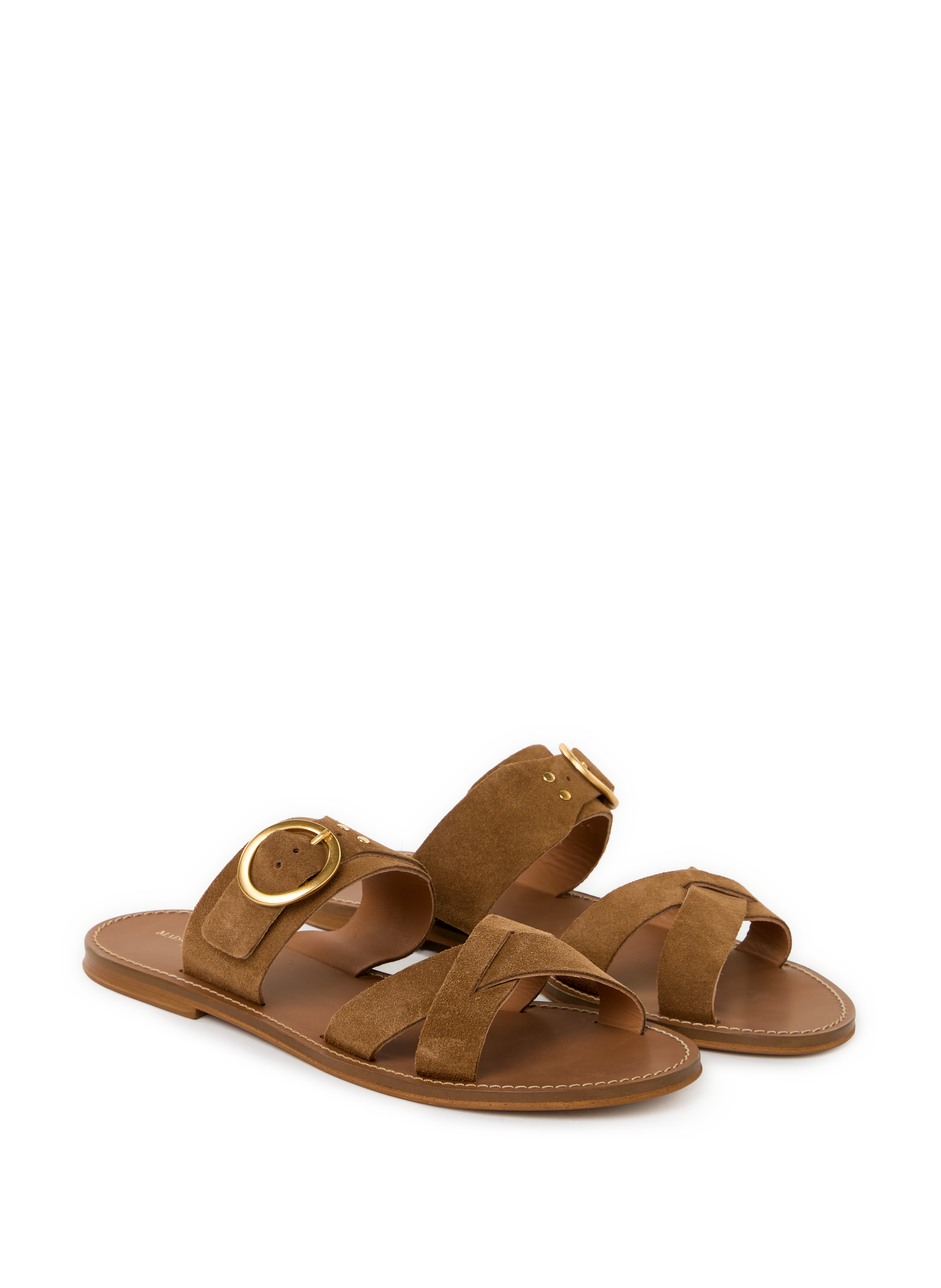 Sandales plates Elsa MAISON TOUFET Marron