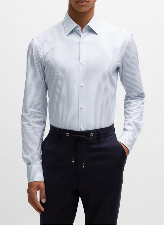 Chemise regular en coton mélangé Bleu by BOSS BOSS Chemise regular en coton mélangé Bleu