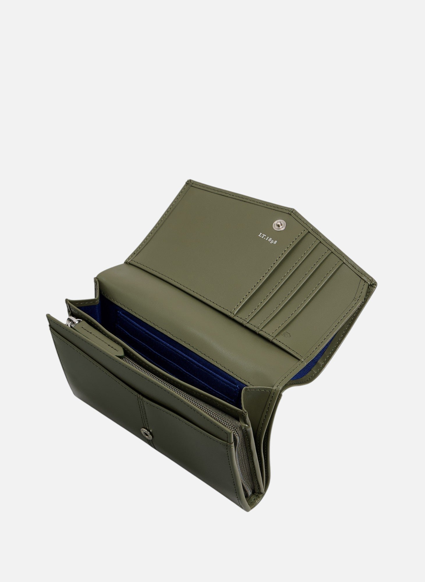 Portefeuille moyen modèle charlotte en cuir lisse LE TANNEUR Vert