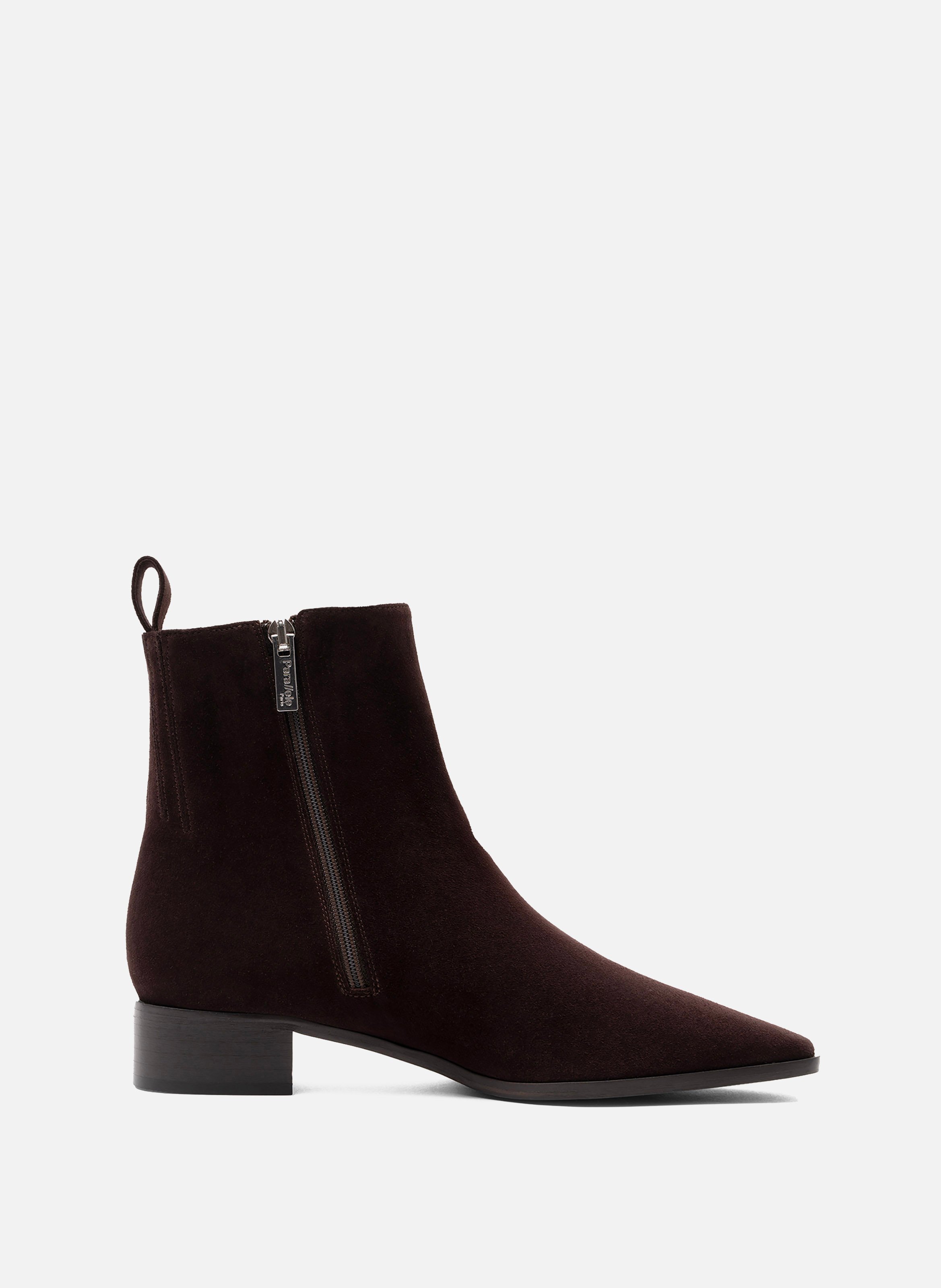 Bottines pablo en veau velours PARALLELE Marron