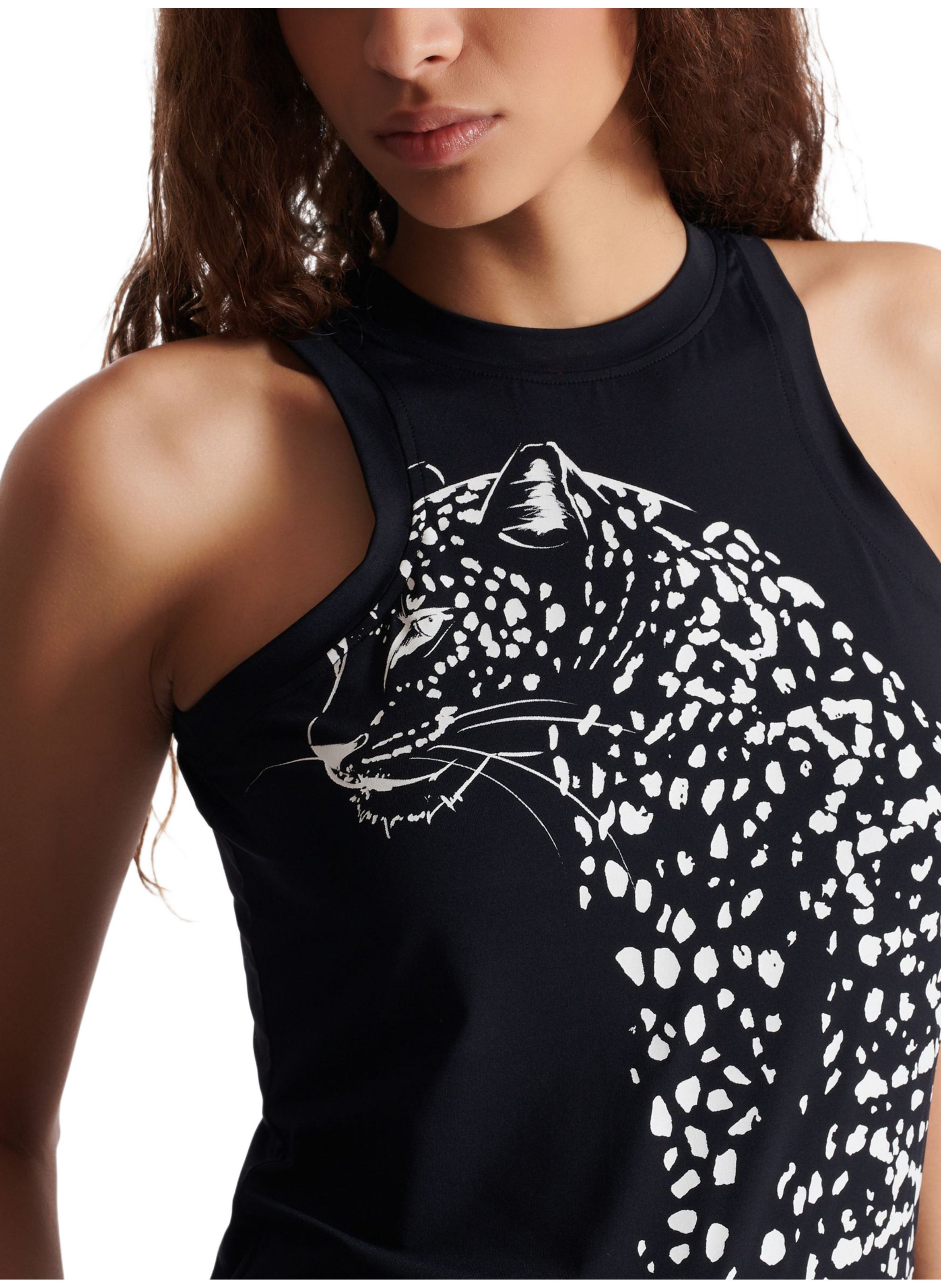 Débardeur imprimé léopard BALMAIN Noir