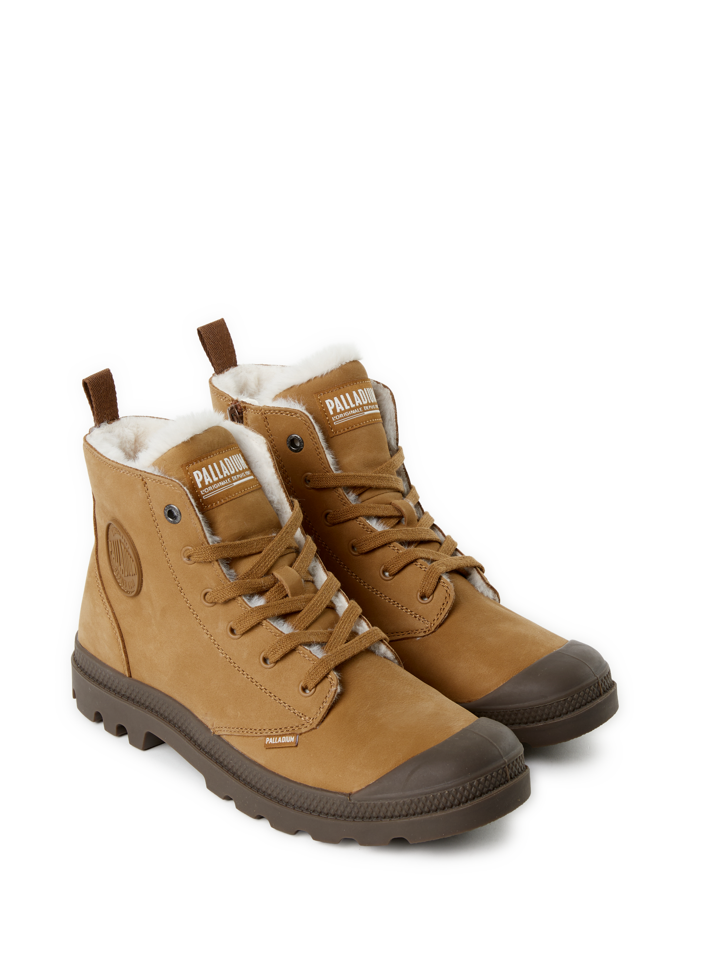 Boots unies en cuir PALLADIUM Marron