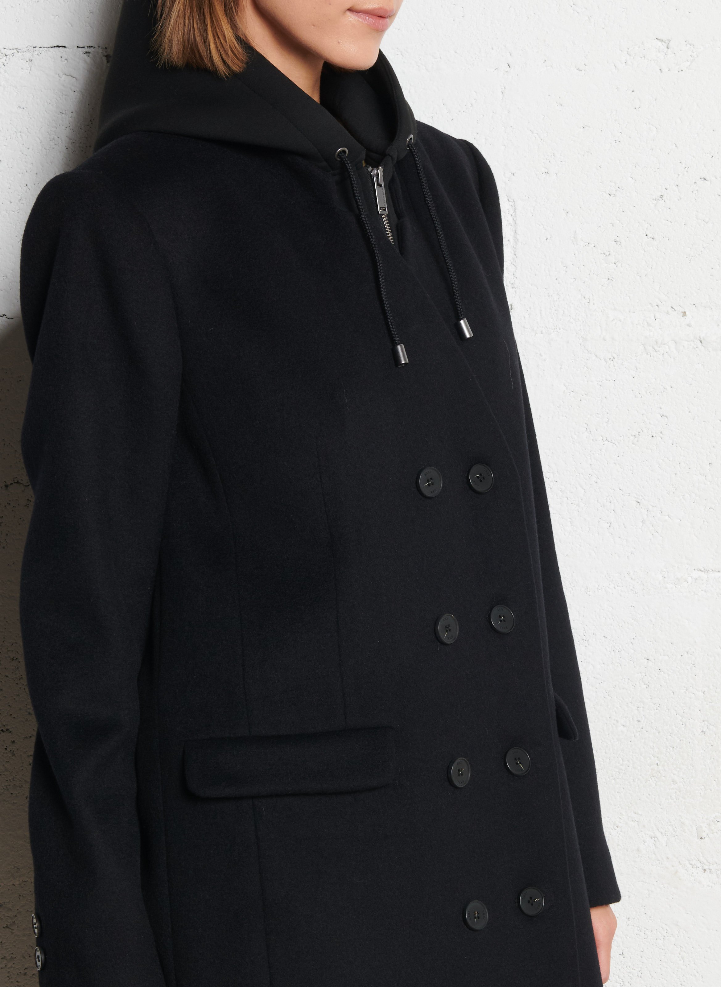 Manteau oversize en laine mélangée IKKS Noir