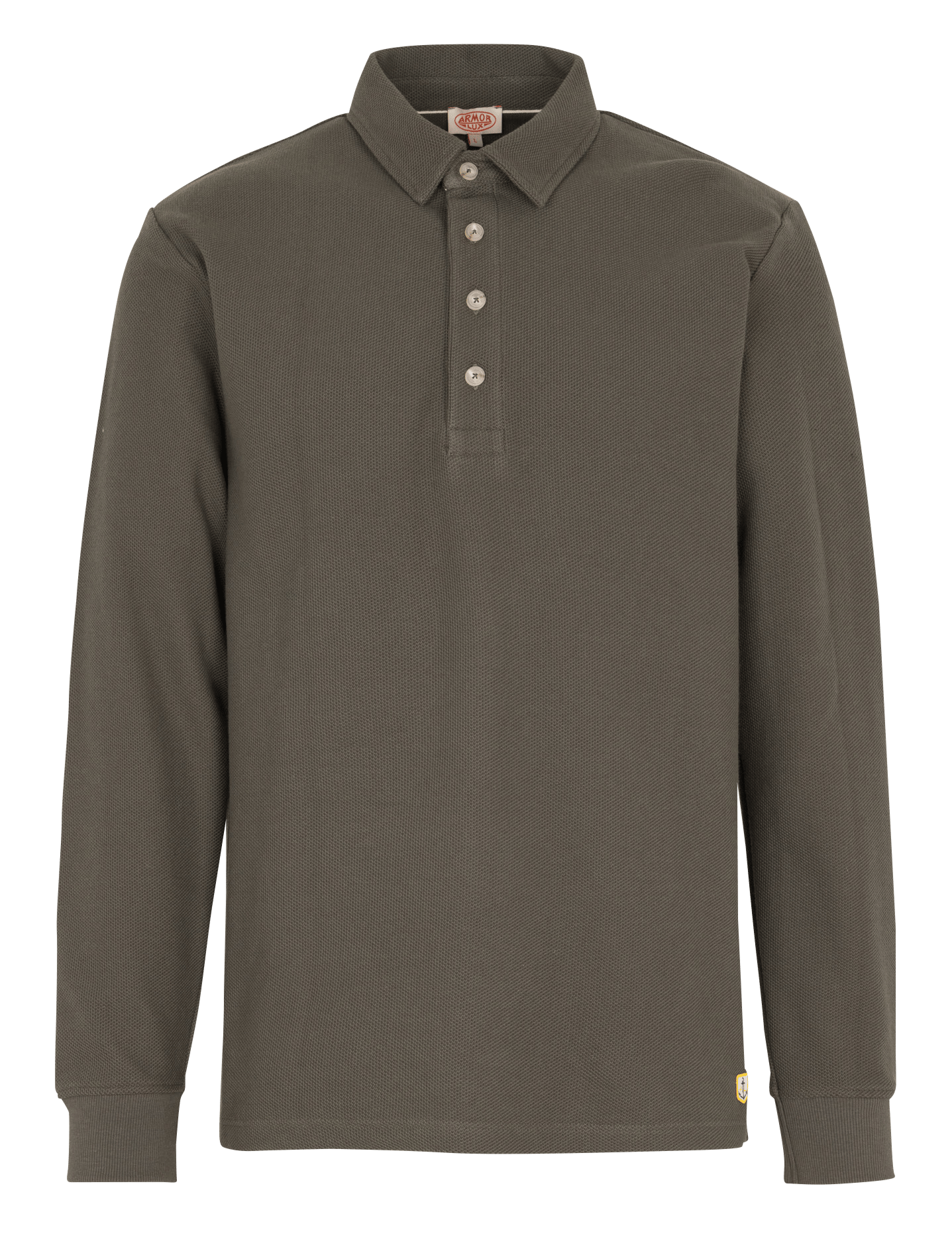 Polo droit en coton heritage Kaki