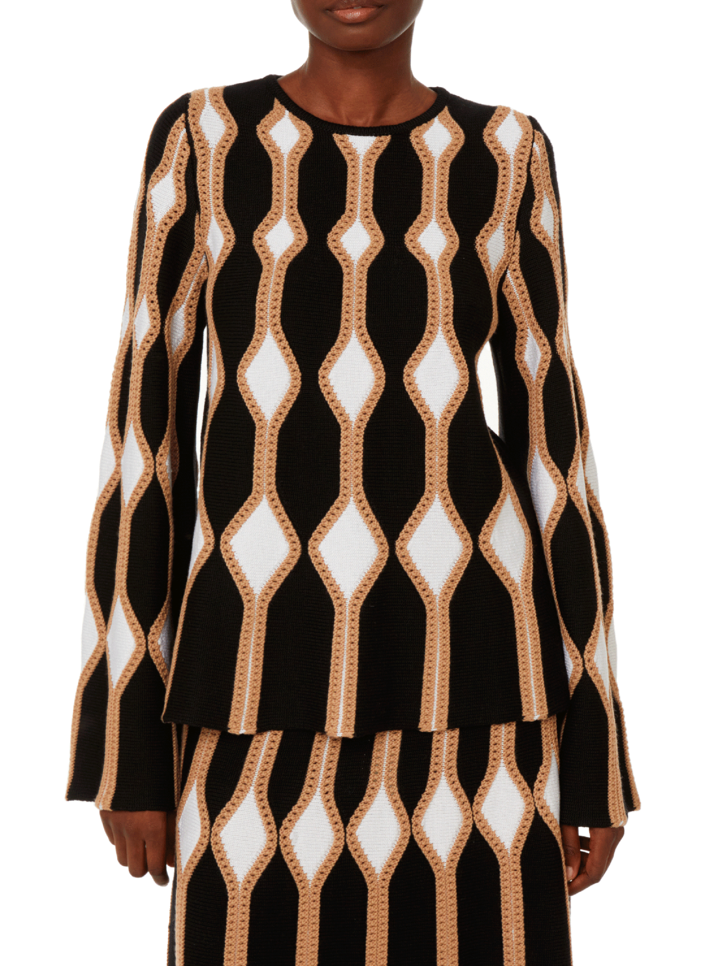 CHLOÉ Intarsia-pattern wool jumper  Brown