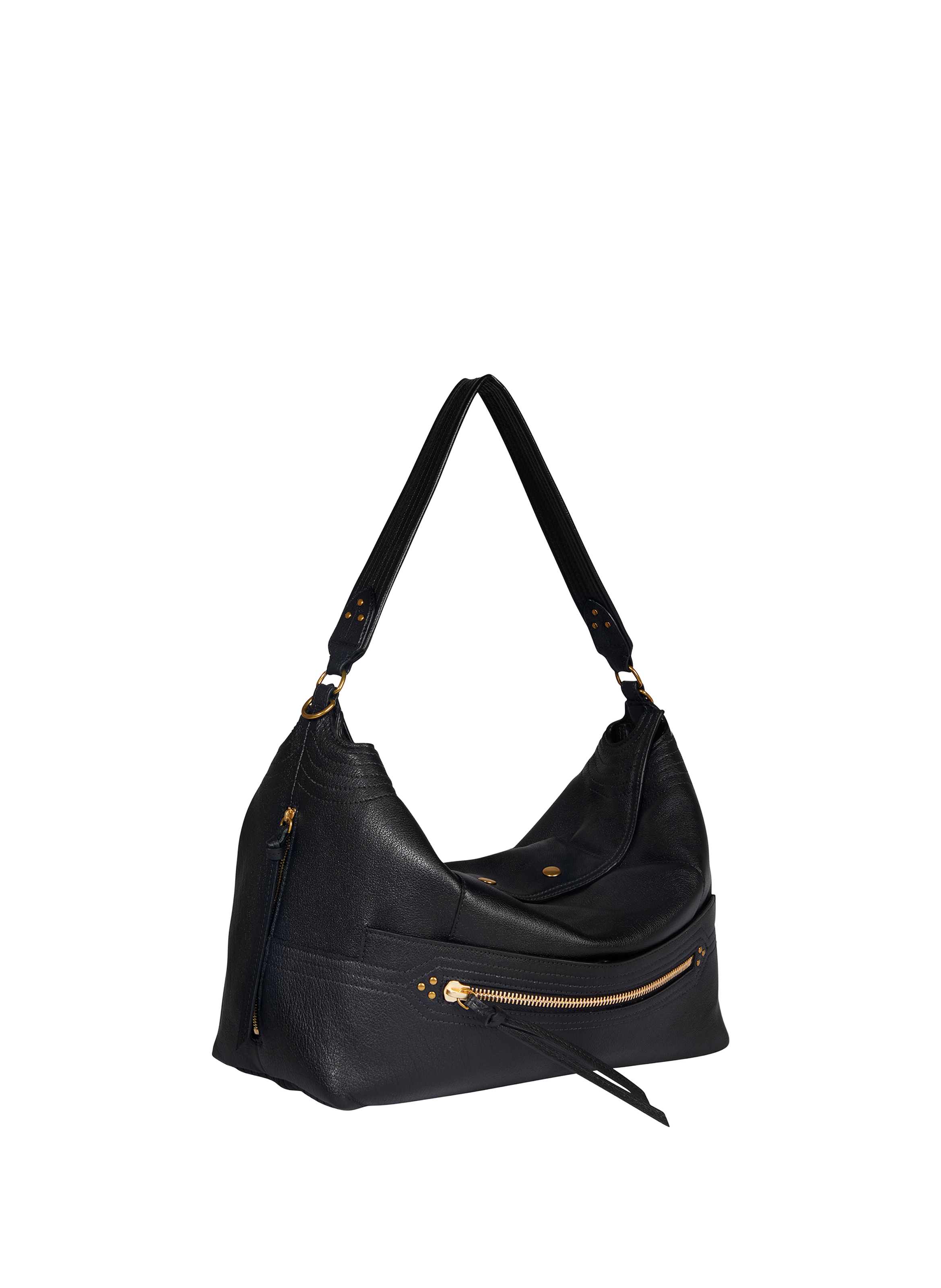 Lucky calf and goat leather baguette bag JÉRÔME DREYFUSS Black