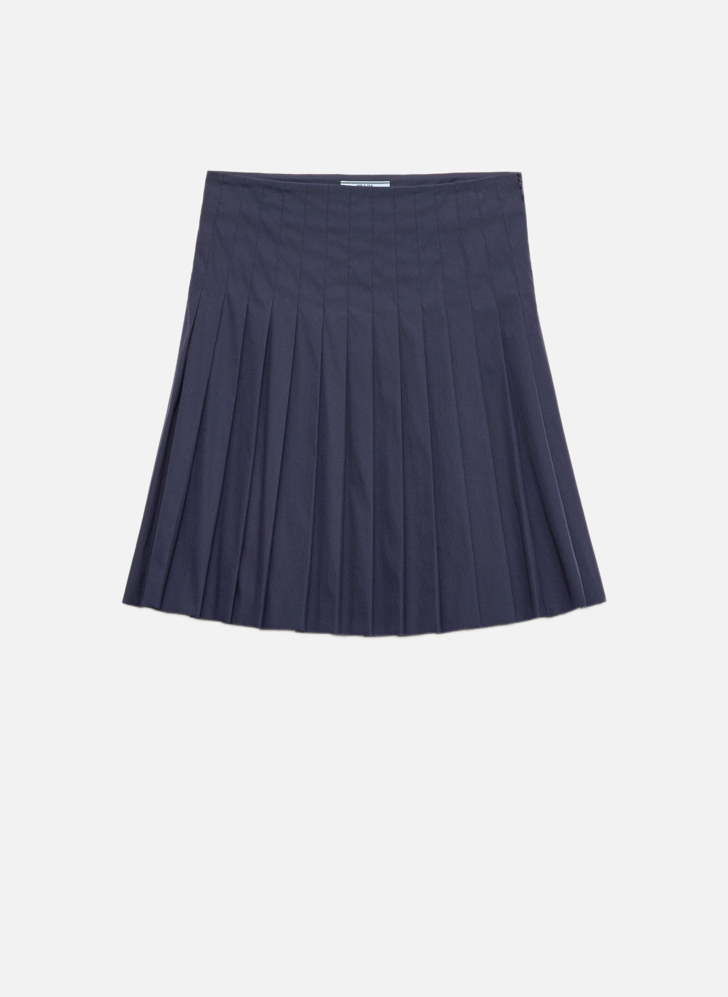 Jupe plissée en popeline PRADA Bleu