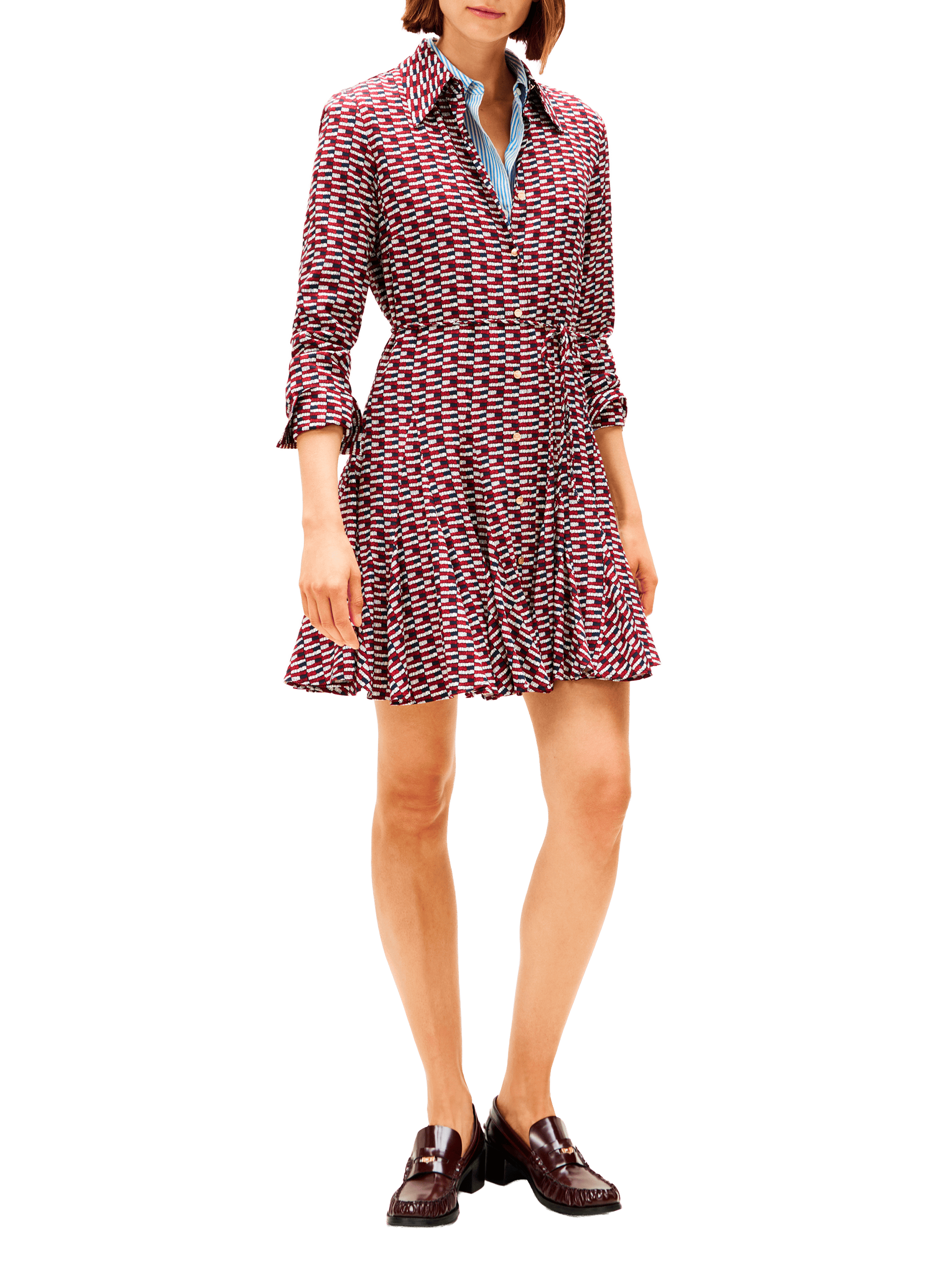 Robe chemise courte imprimée  TOMMY HILFIGER Bleu