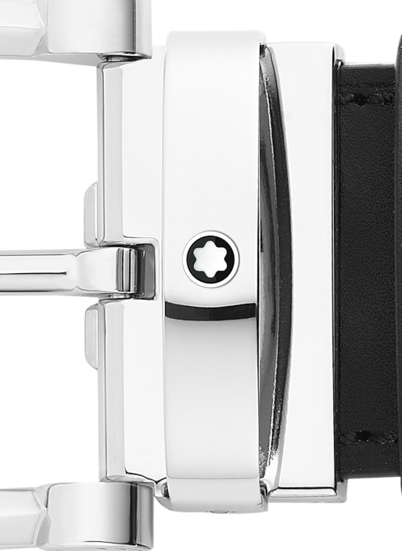 Leather belt with steel buckle MONTBLANC Black