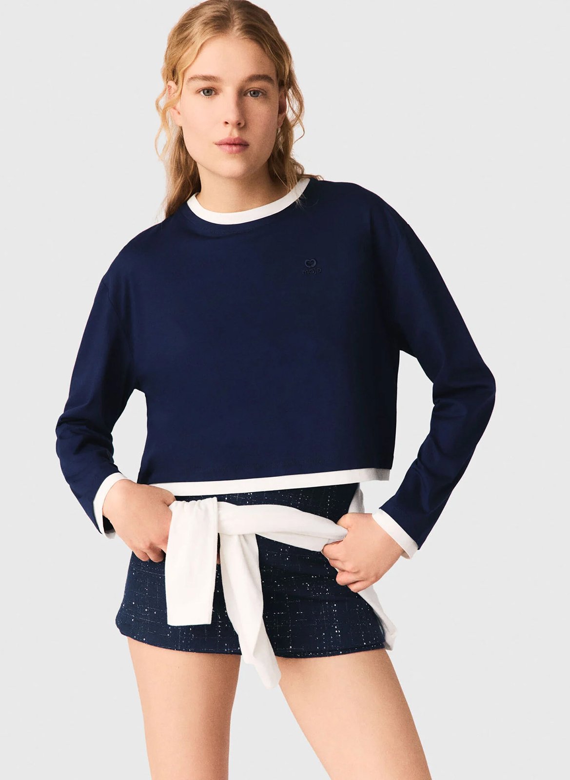 Tee-shirt court manches longues MAJE Bleu