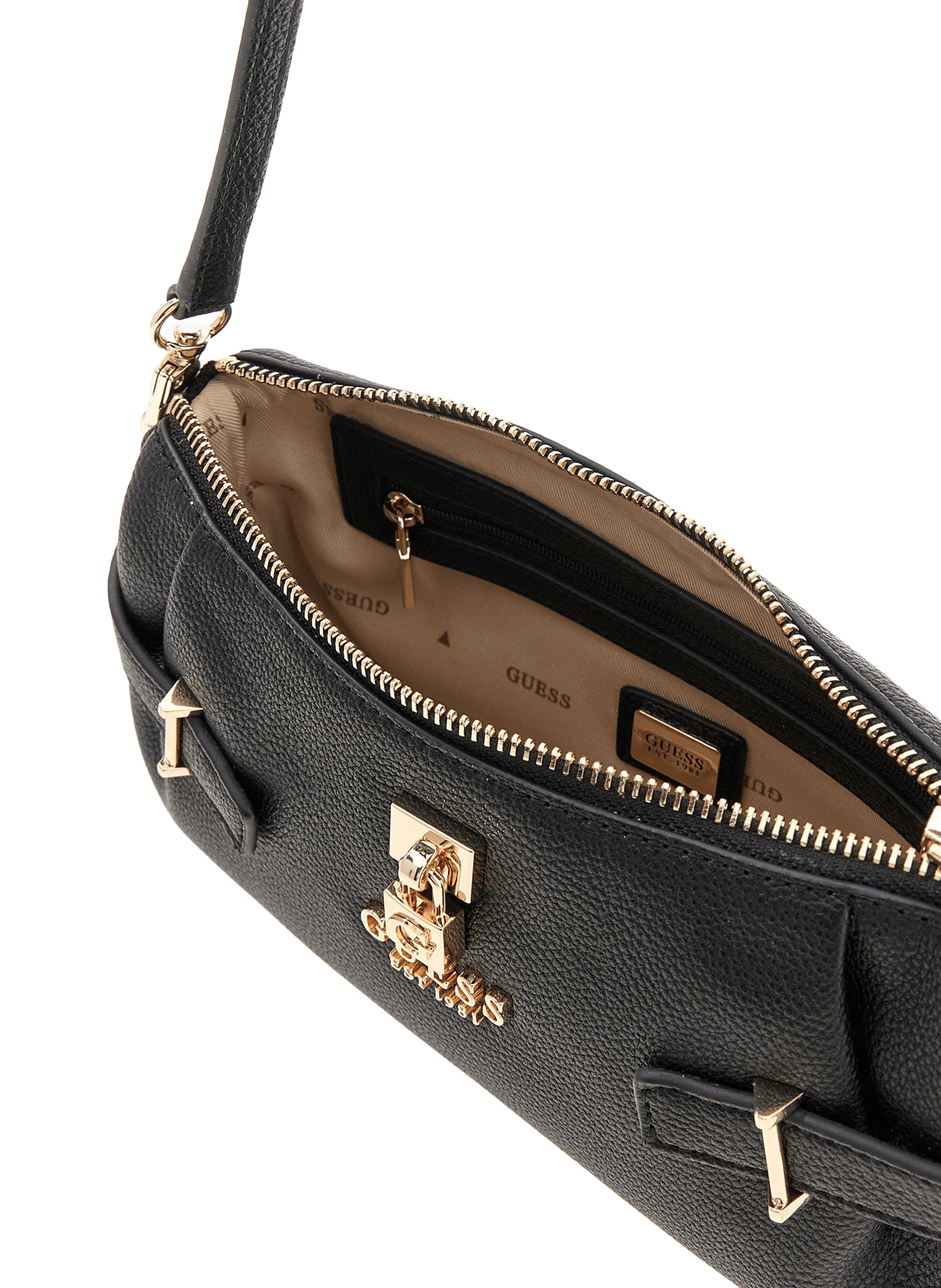 Shoulder bag with logo GUESS Black