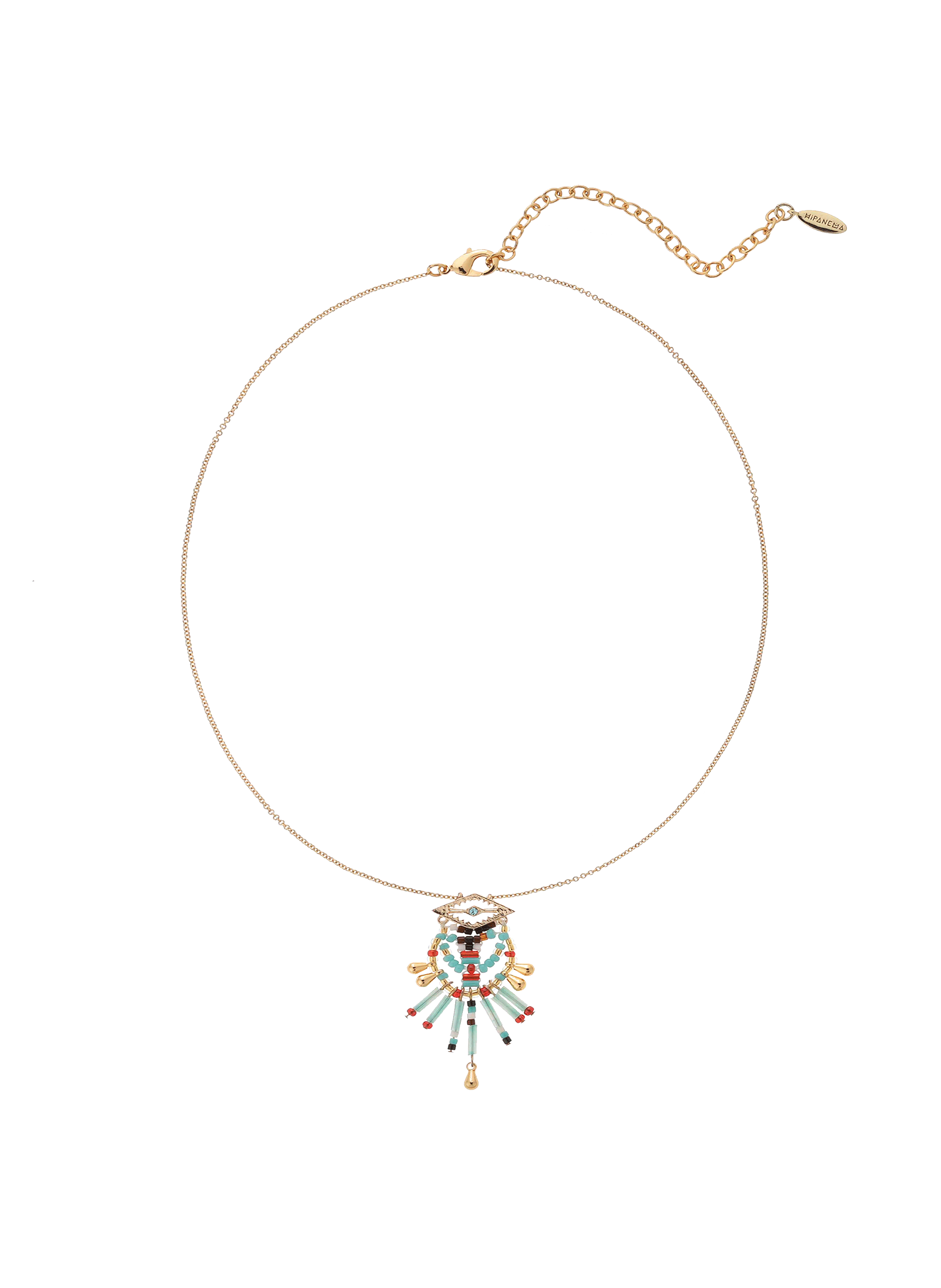 Collier chaîne avec pendentif perles sando HIPANEMA Bleu