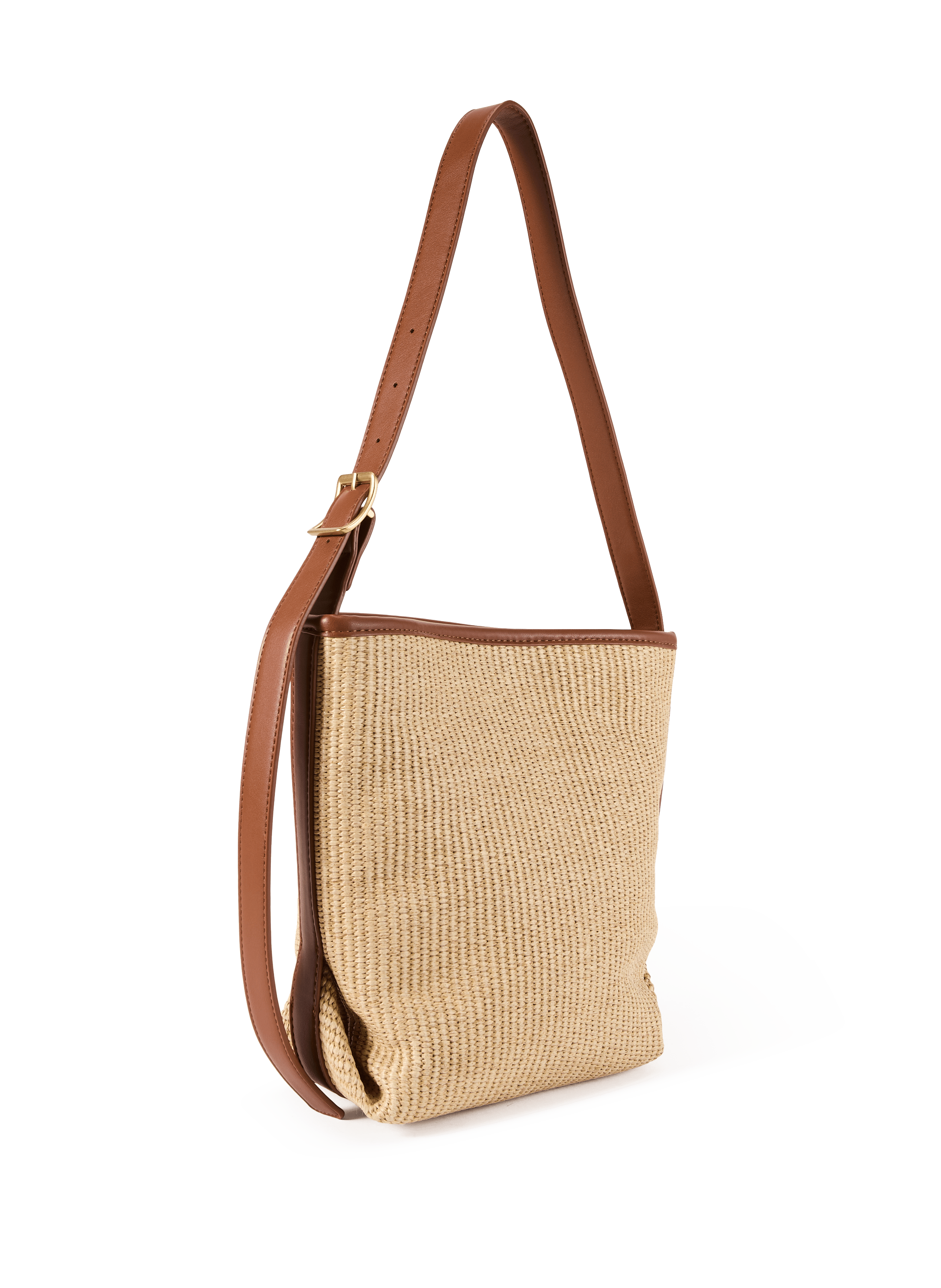 Large bucket bag in two-tone raffia AU PRINTEMPS PARIS Beige