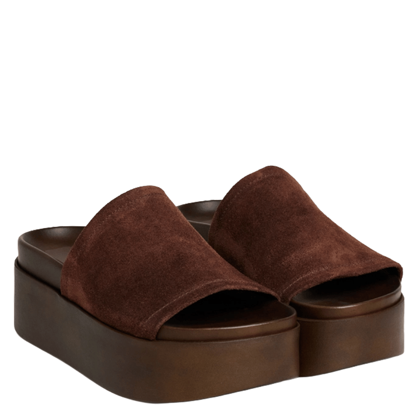 Mules compensées en cuir ethel JONAK Marron