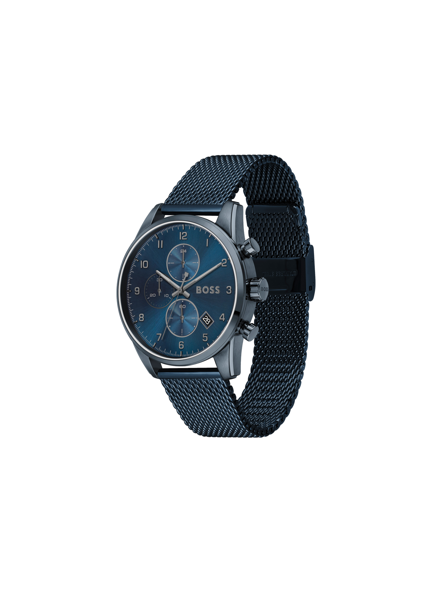 Quarz Uhr Skymaster aus Edelstahl BOSS MONTRES Blau