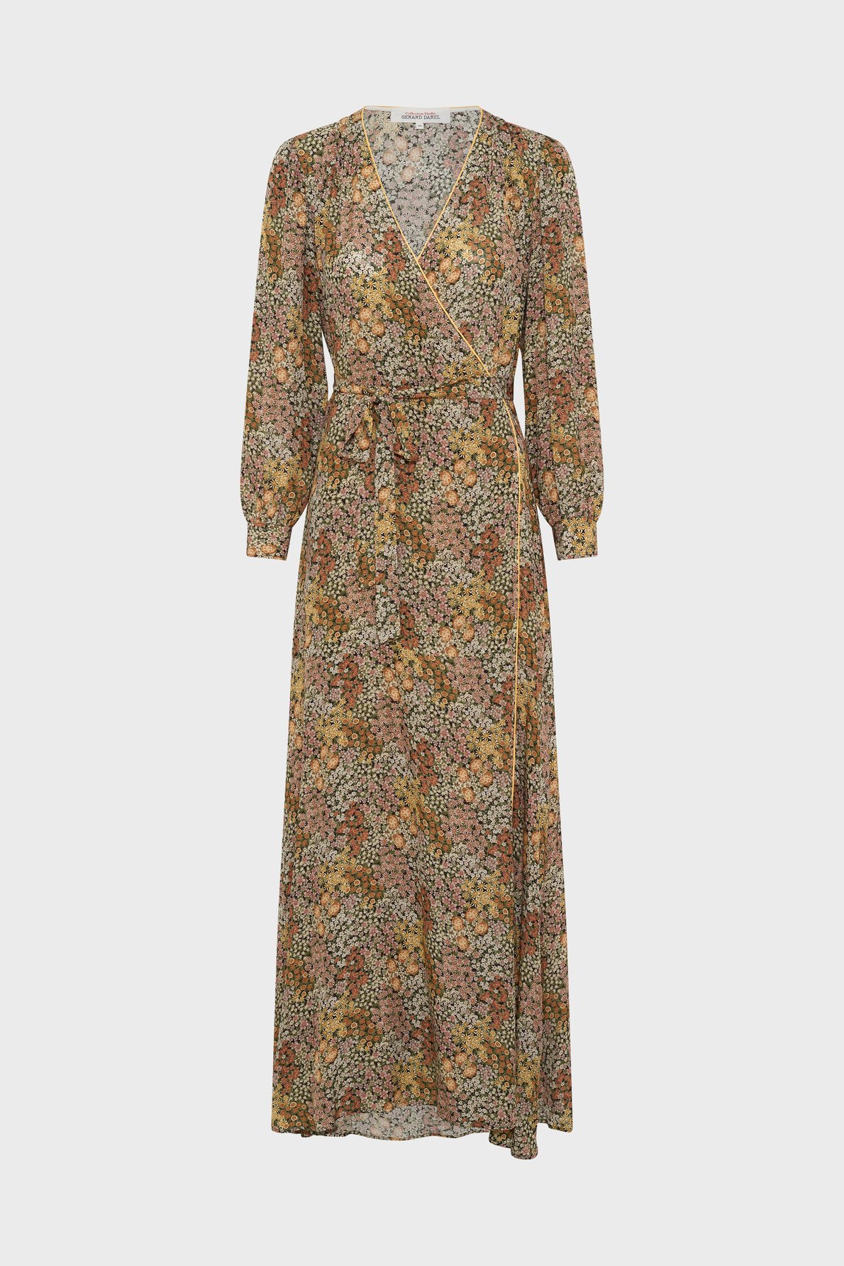 Robe longue portefeuille à fleurs - rimaya Rose