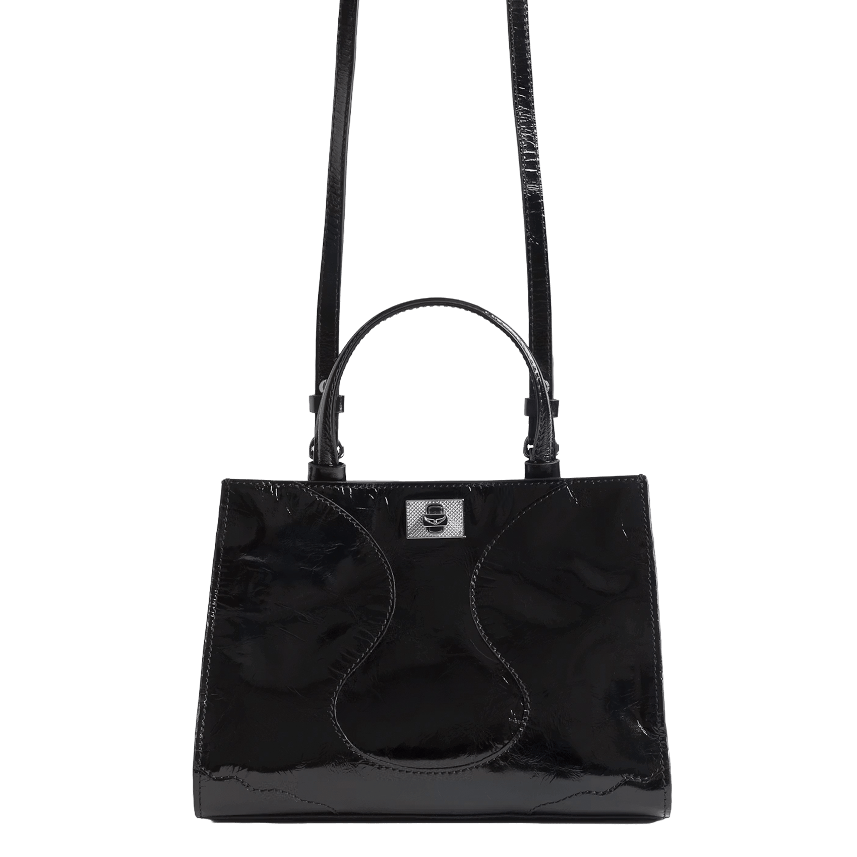 Sac cabas en cuir vernis jack nano ZADIG&VOLTAIRE Noir