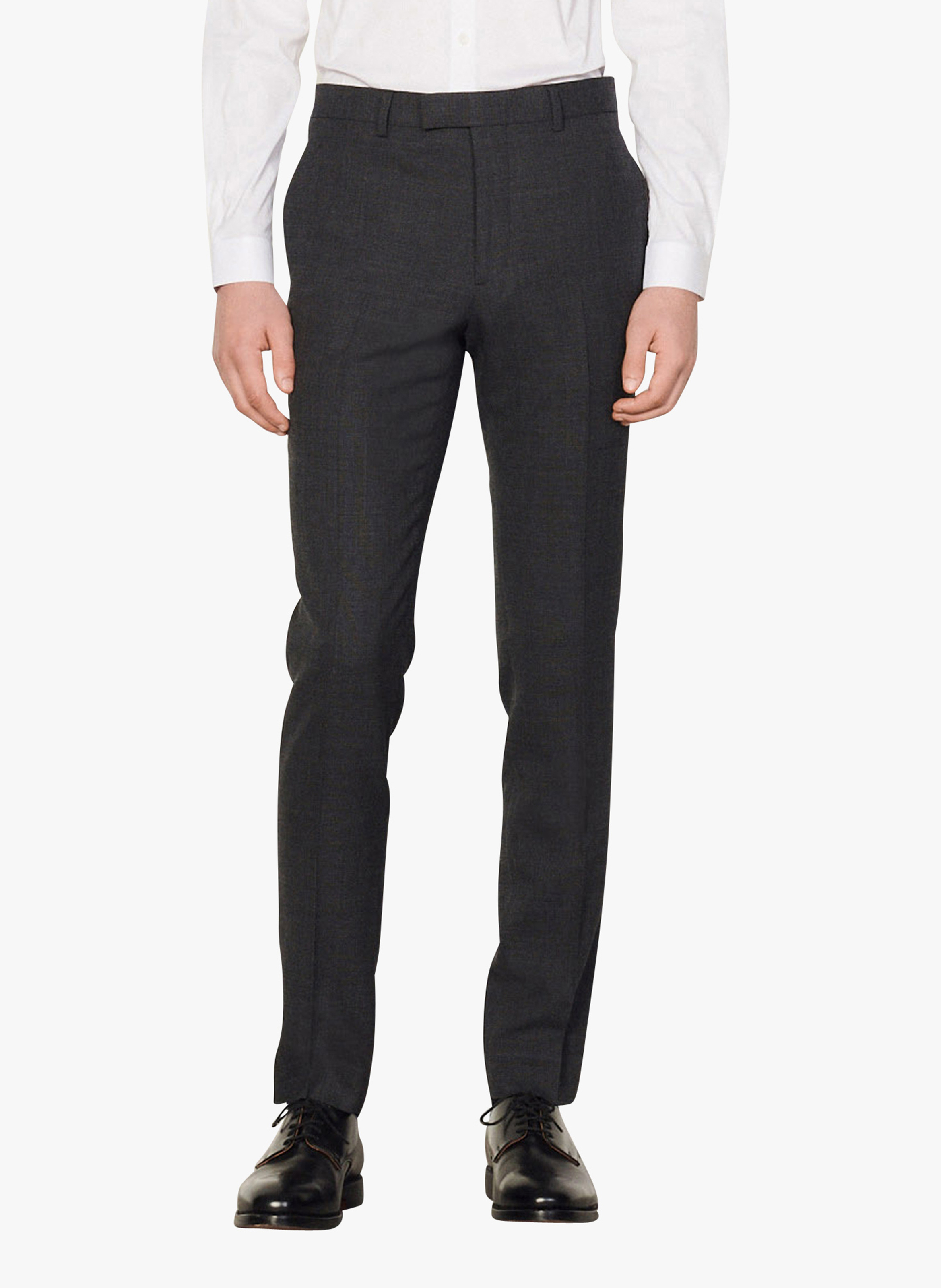 Pantalon de costume en laine SANDRO Gris